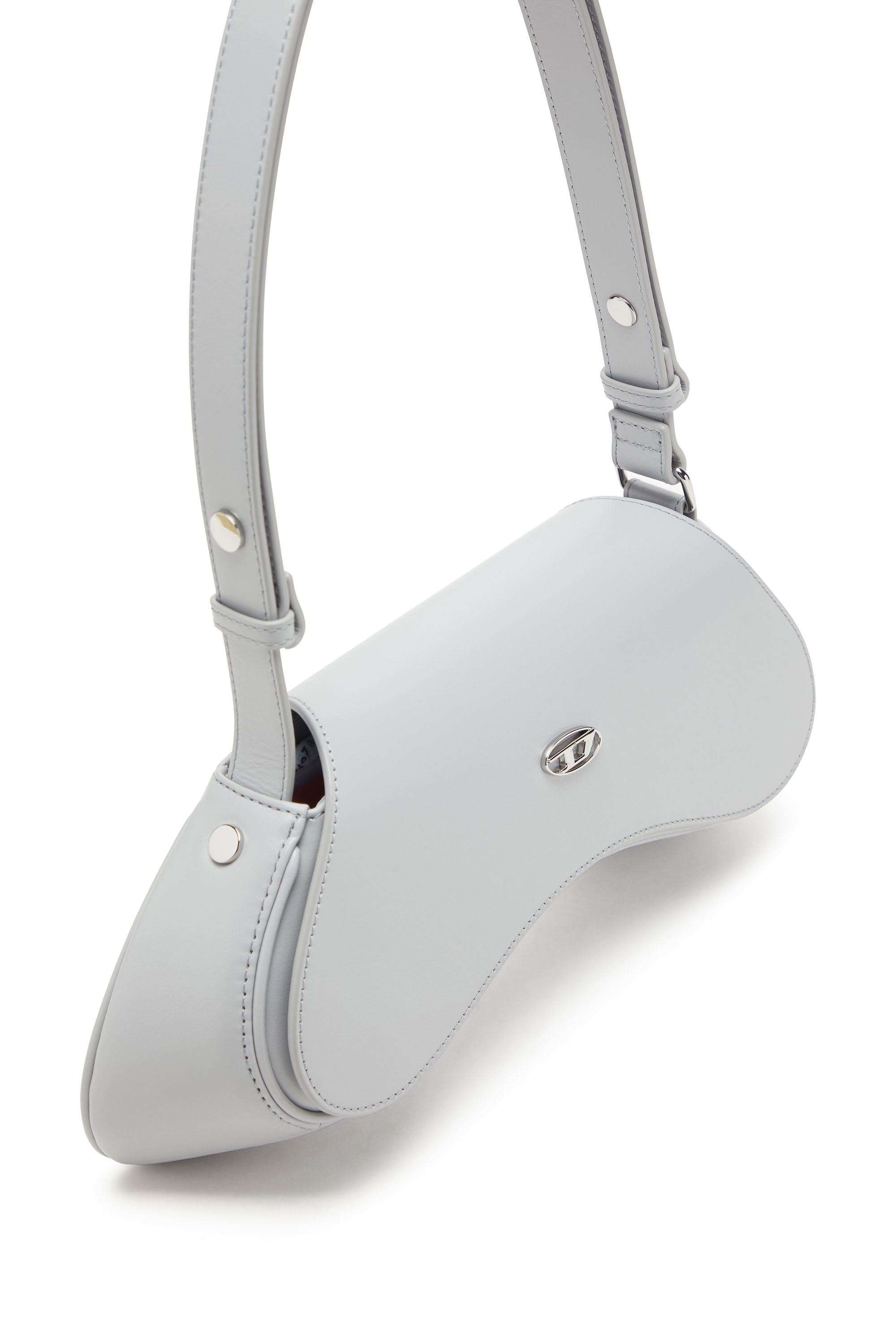 Diesel - PLAY CROSSBODY, Woman's Play-Crossbody bag in semi gloss leather in Grey - 5