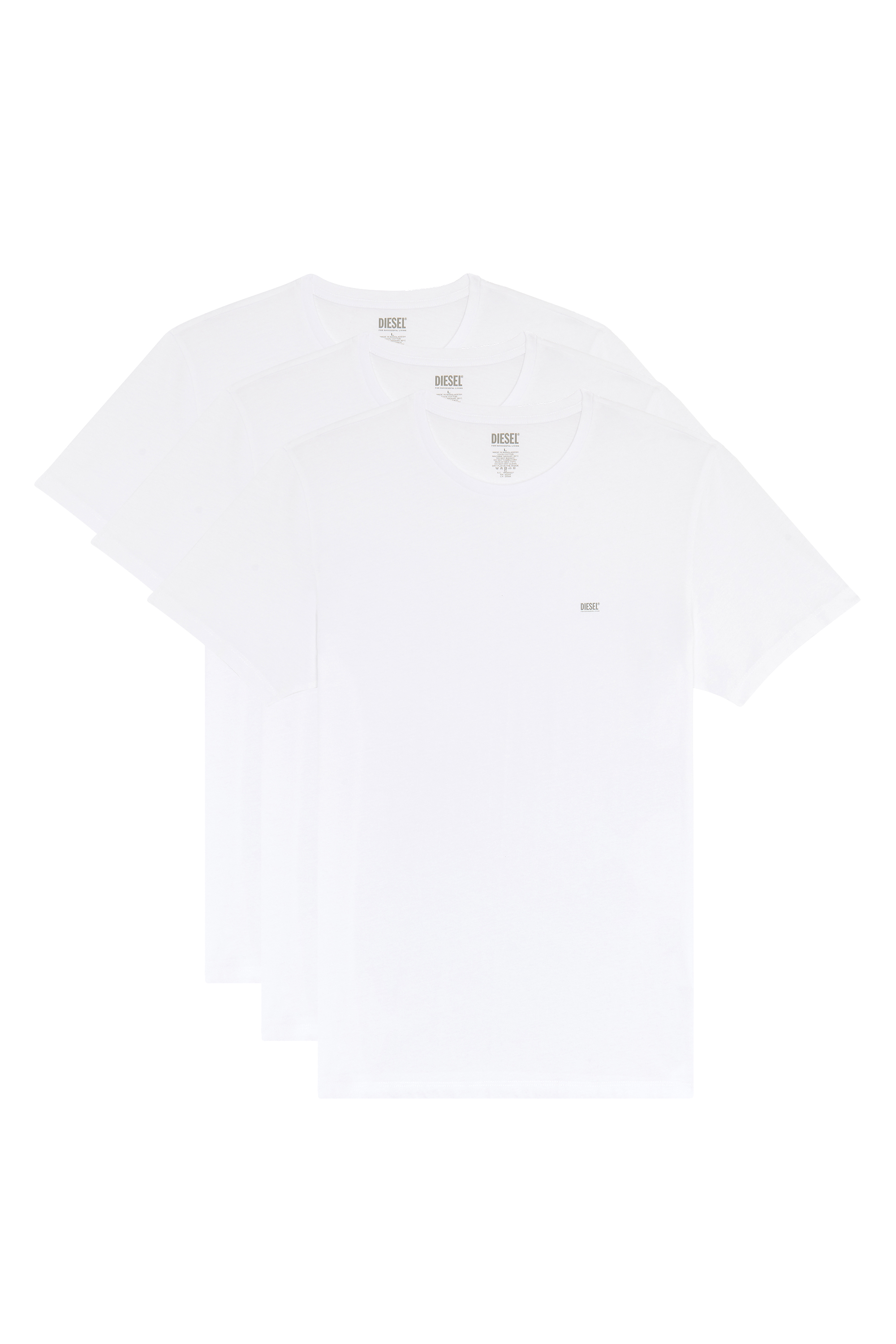 Diesel - UMTEE-JAKETHREEPACK, Man Three-pack crew-neck T-shirts in White - Image 1