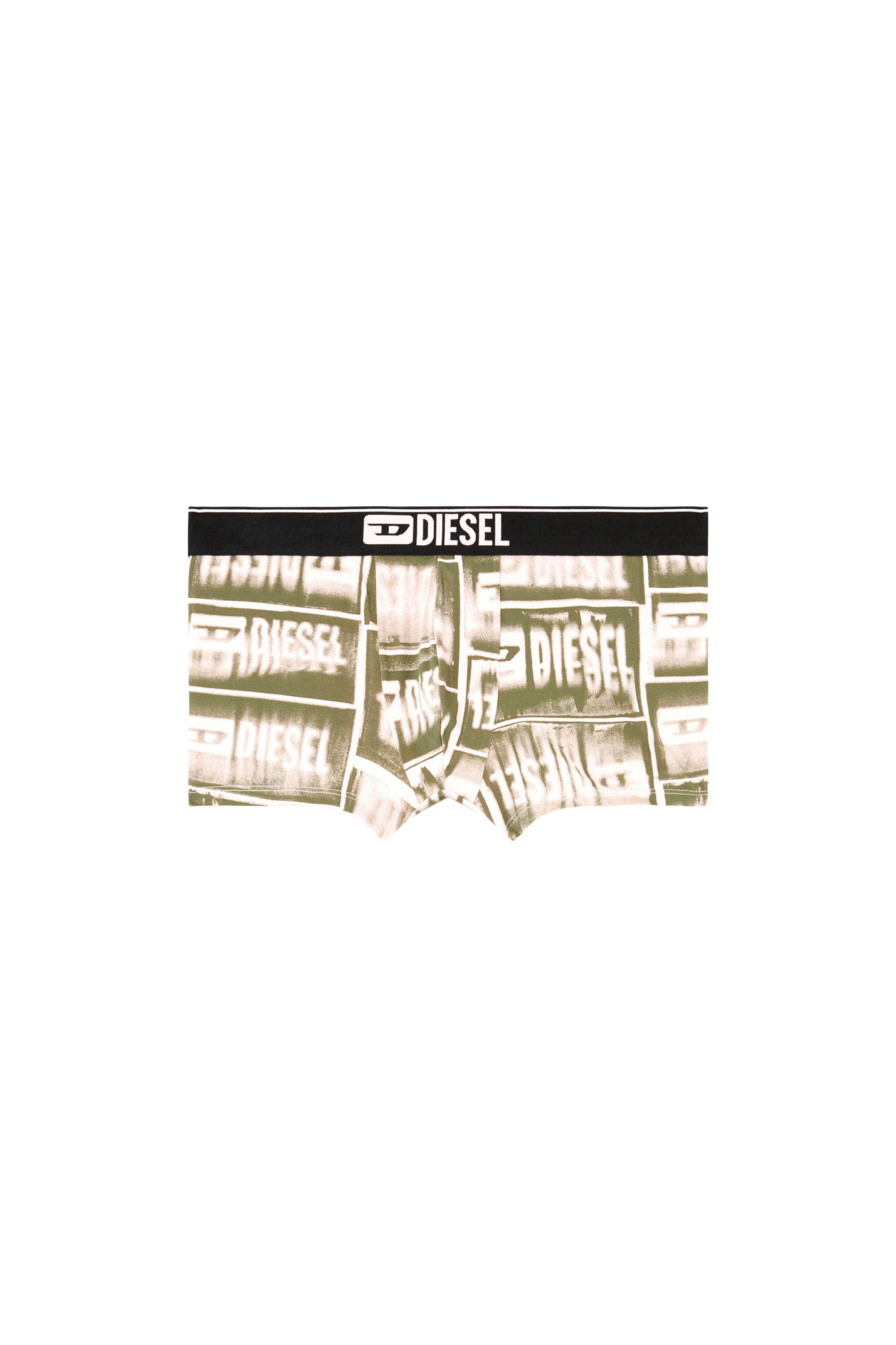 Diesel - DAMIEN-D-BOX, Man's Boxer briefs with faded logo print in Green - 3