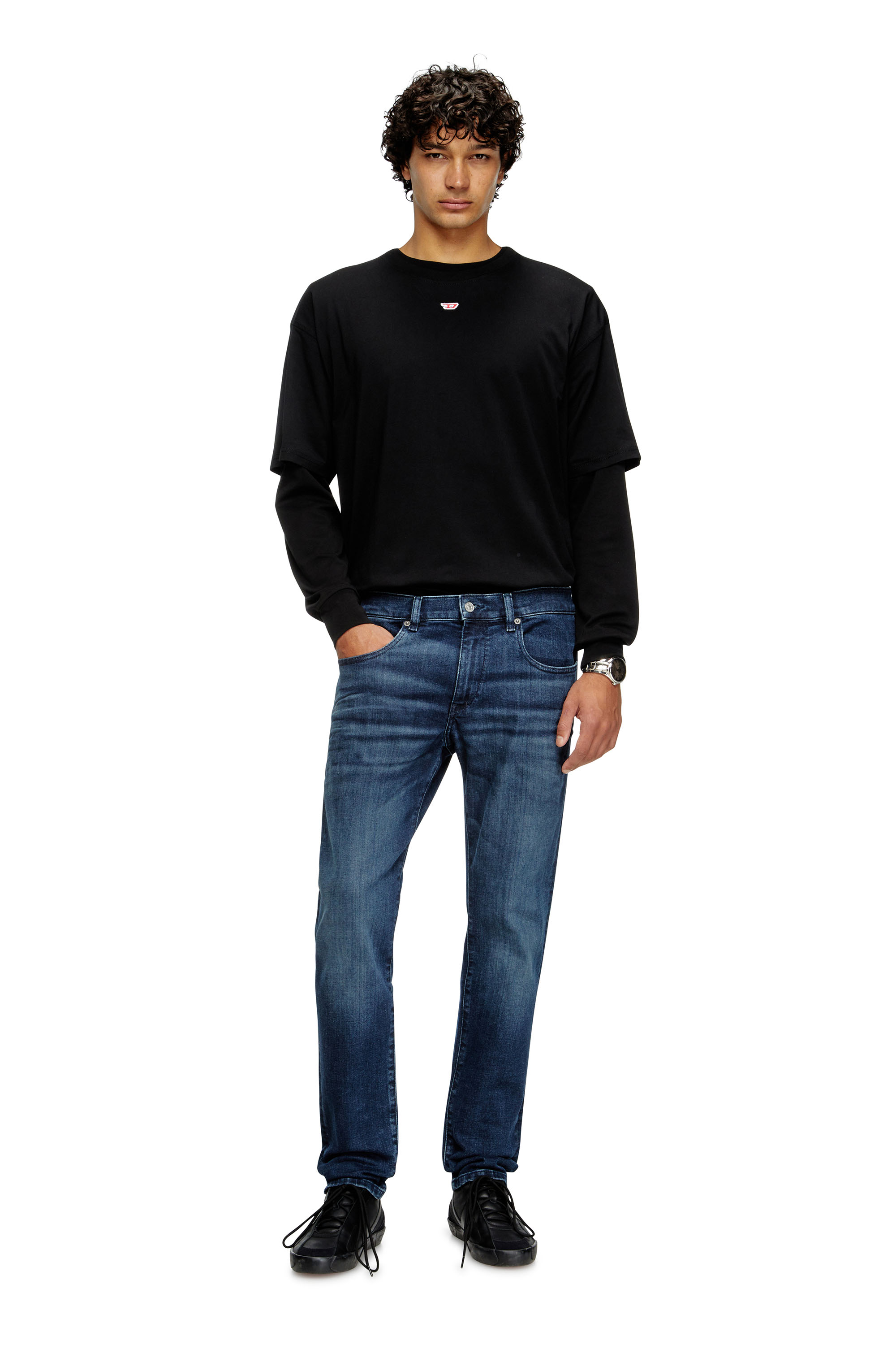 Slim Jeans 2019 D-Strukt 0GRDJ, Dark Blue Diesel - Man's Slim Jeans 2019 D-Strukt 0GRDJ, Dark Blue - 1