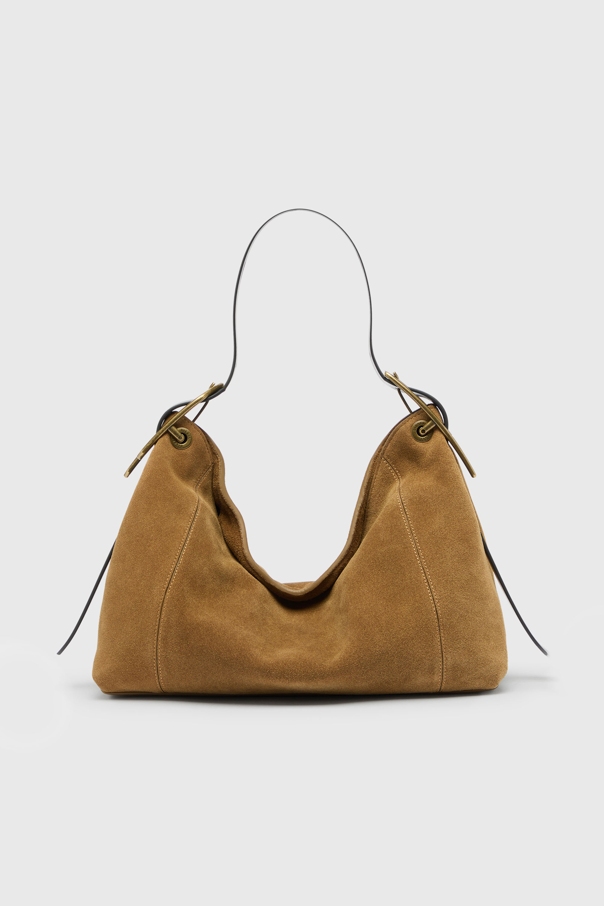 Diesel - D-LINE HOBO S, Woman's D-Line-Shoulder bag in waxed suede in Light Brown - 1