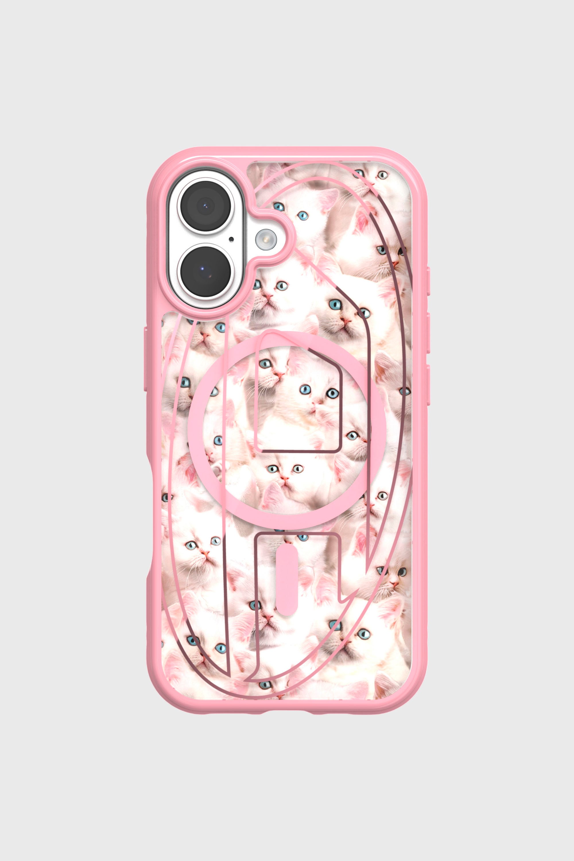 Diesel - 60423 AOP CASE, Unisex's Oval D cats case with magsafe for iPhone 17 in Pink - 2