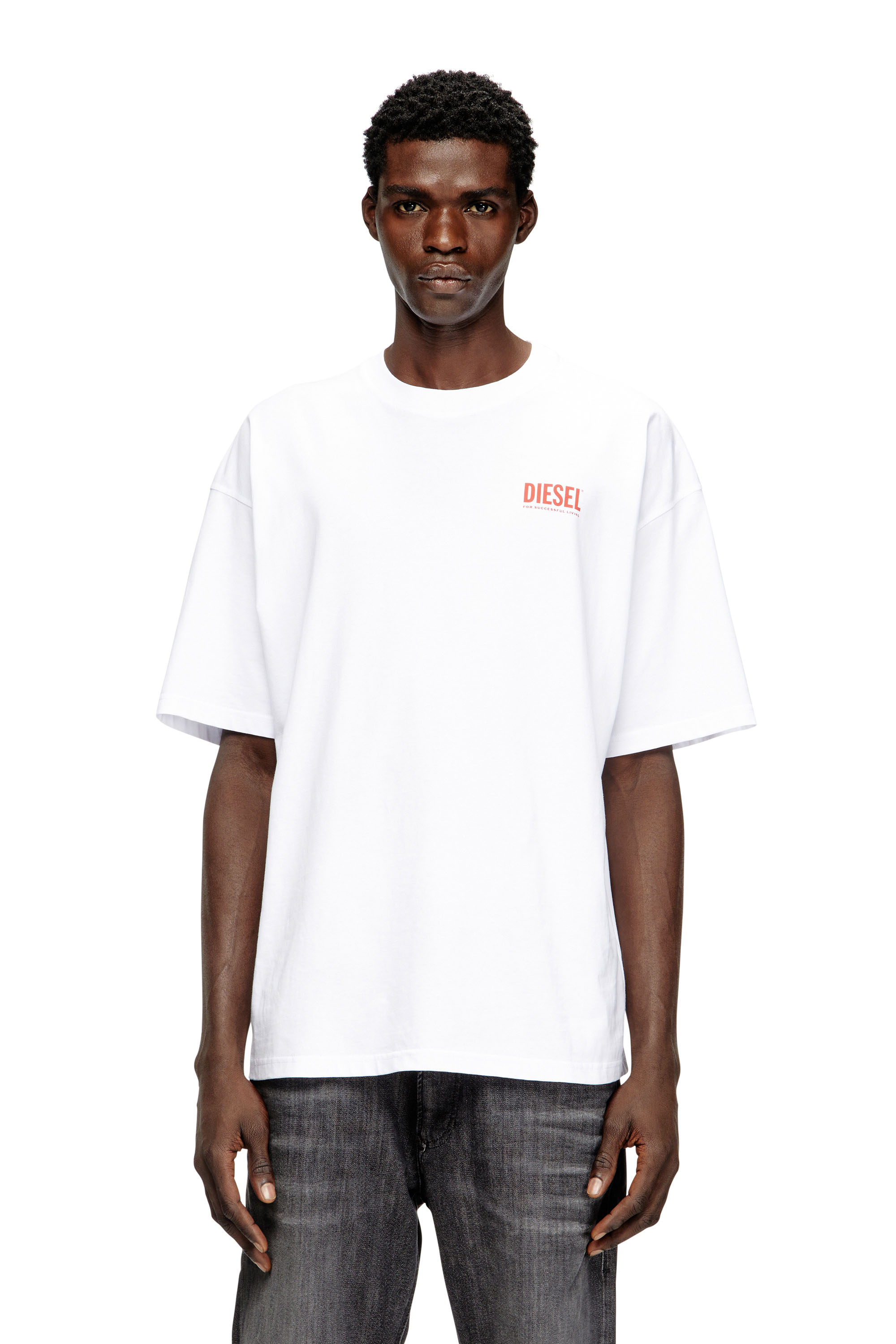 Diesel - T-BOXT-BISK, Man's Cotton T-shirt with Diesel Biscotto print in White - 3