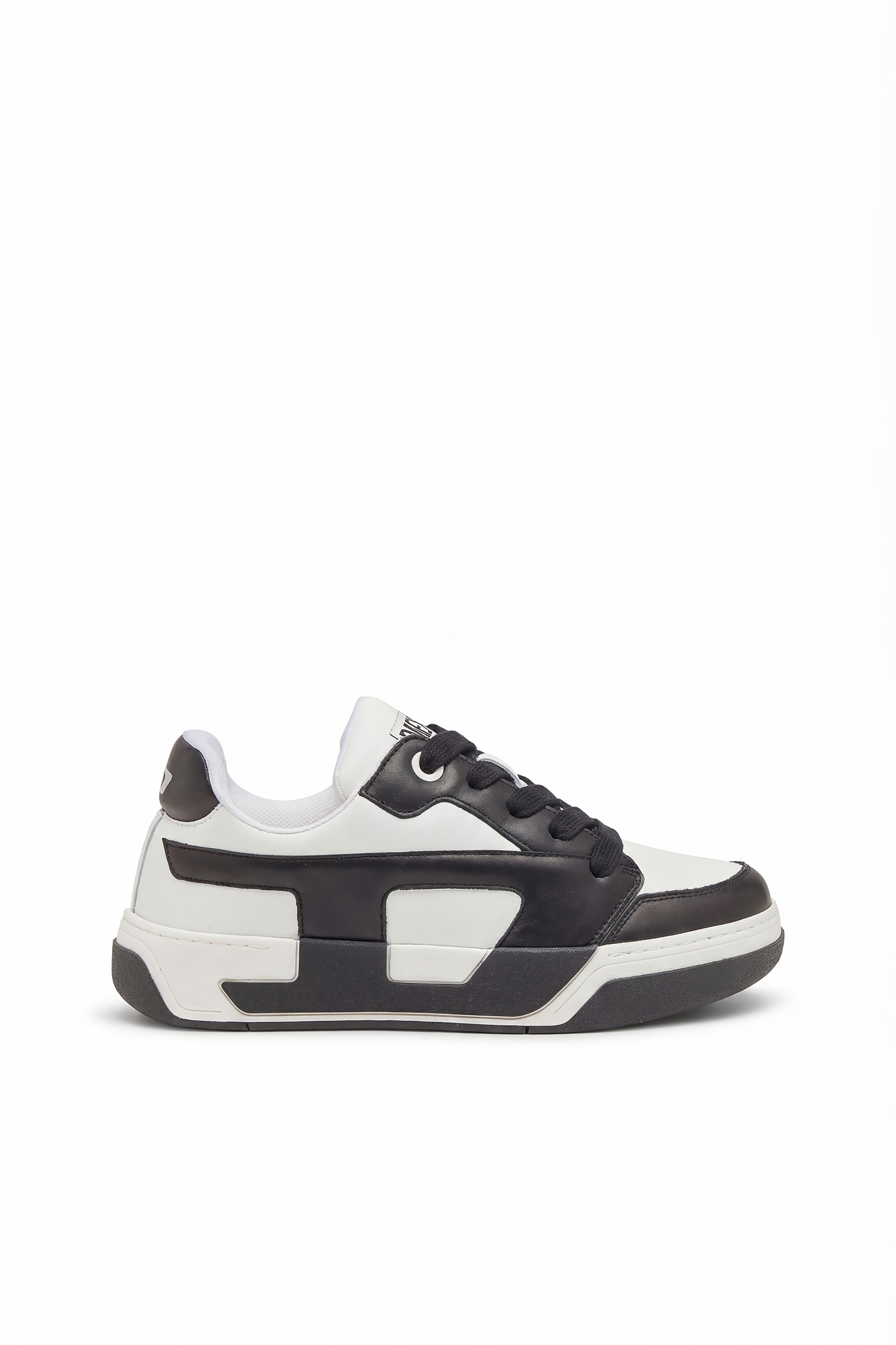 Diesel - S-D-OLLIE LOW, Man's D-Ollie-Sneakers in colour-block leather in White/Black - 1