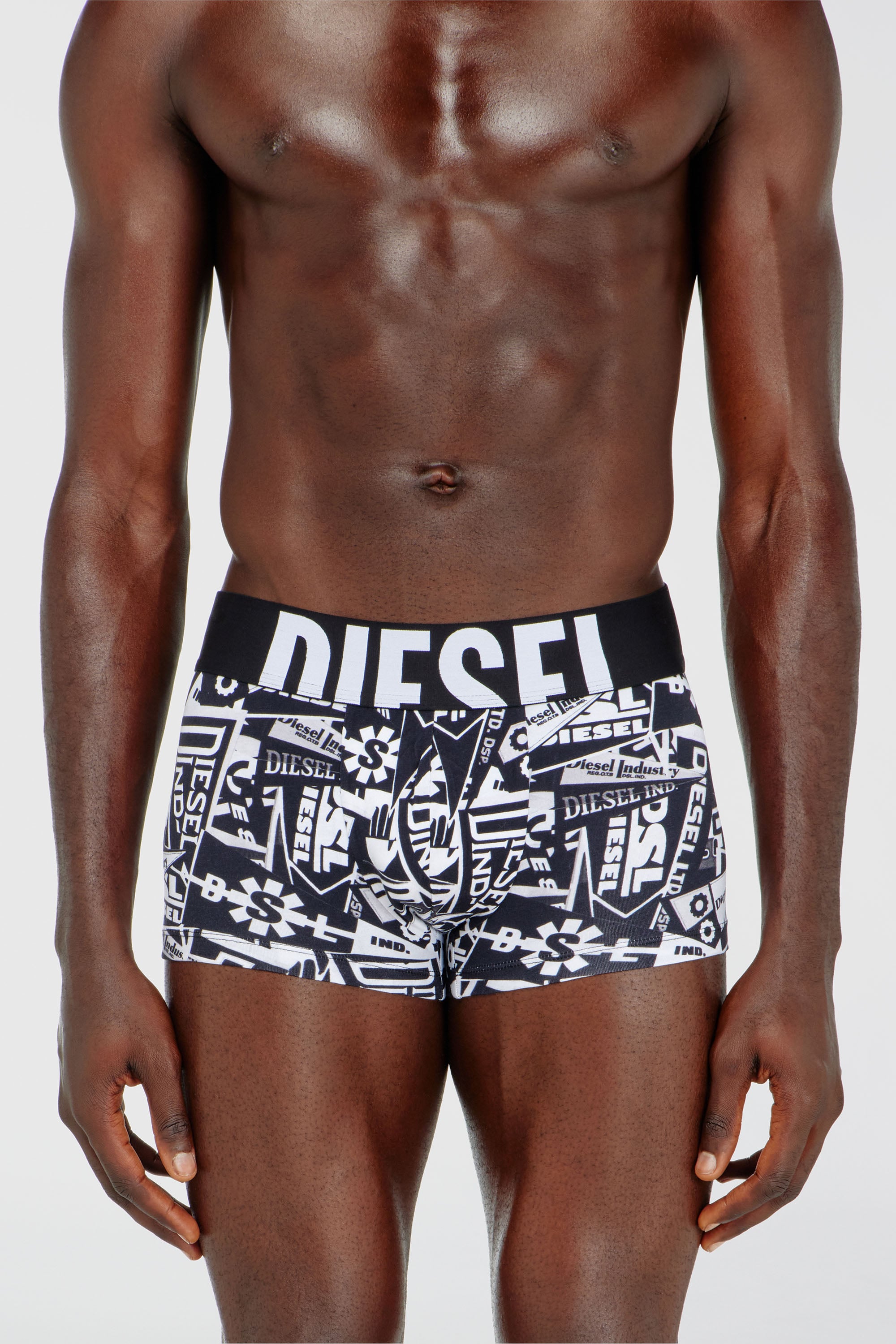 Diesel - UMBX-DAMIENTHREEPACK-5.5EL, Man's Three-pack boxer briefs with flag print in Black/White - 1