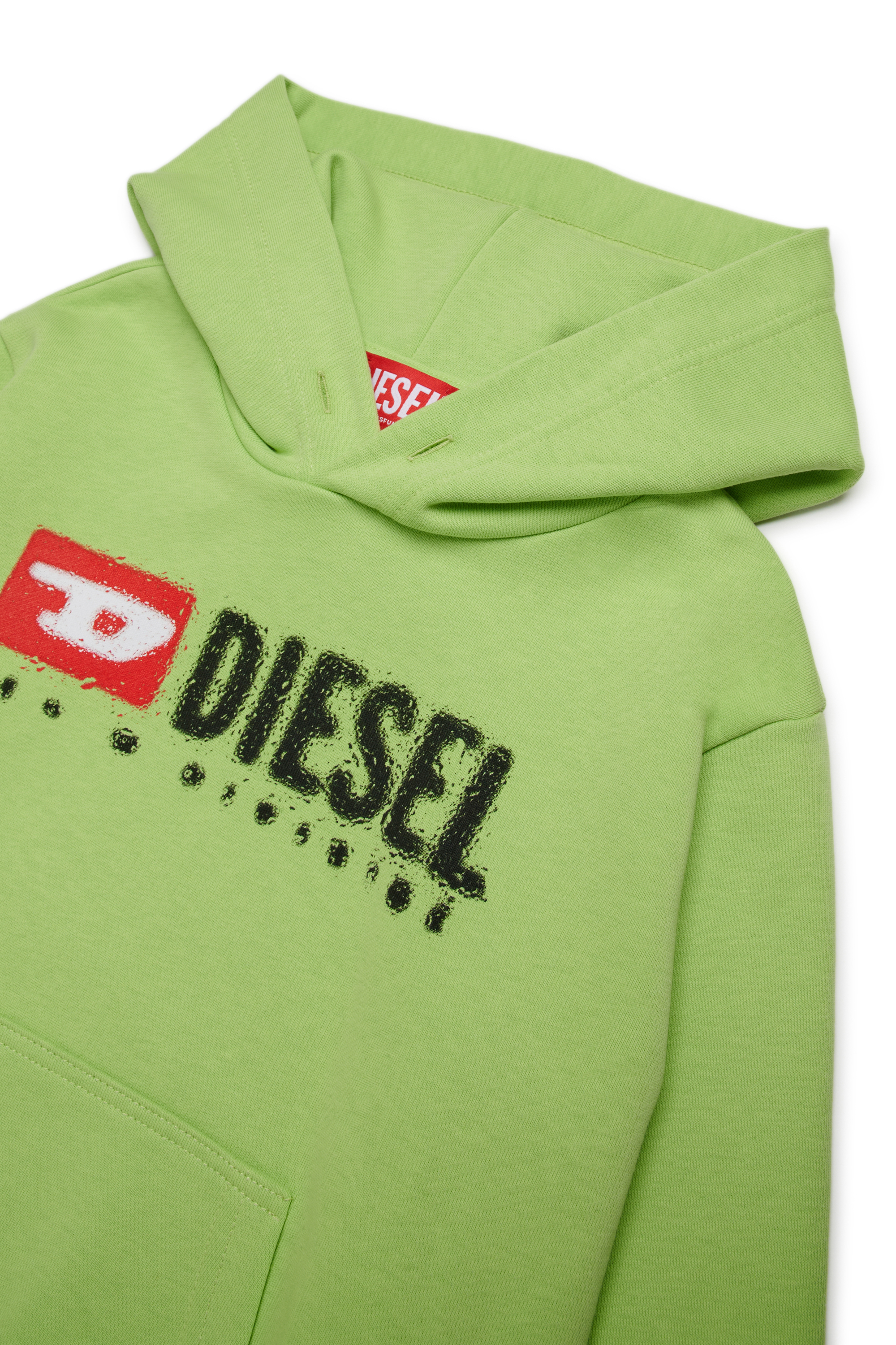 Diesel - SDROPSHOOD OVER, Man's Cotton sweatshirt with logo print in Green - 3