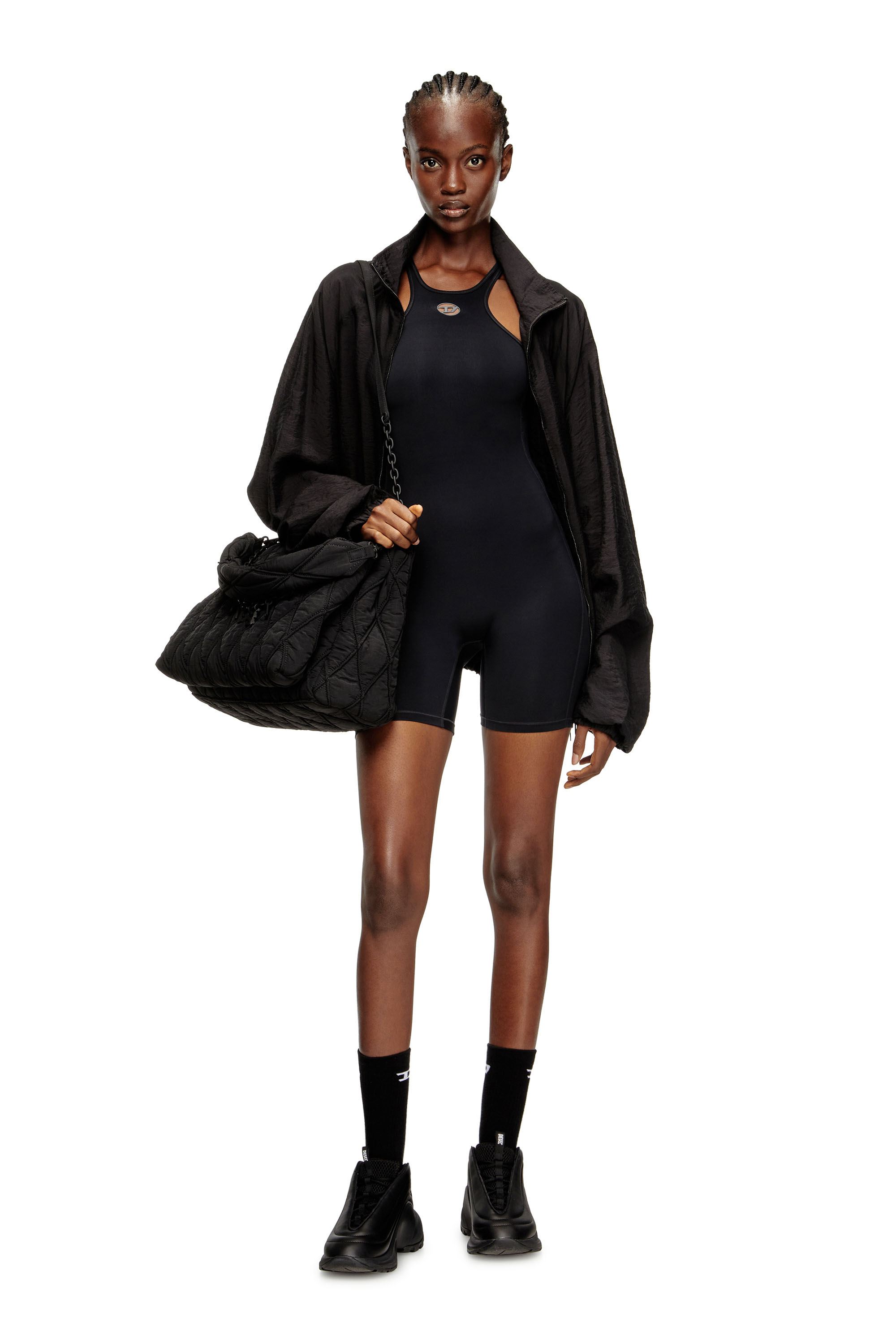 Diesel - NYDIA-UTLT, Woman's Racer back playsuit in Black - 4