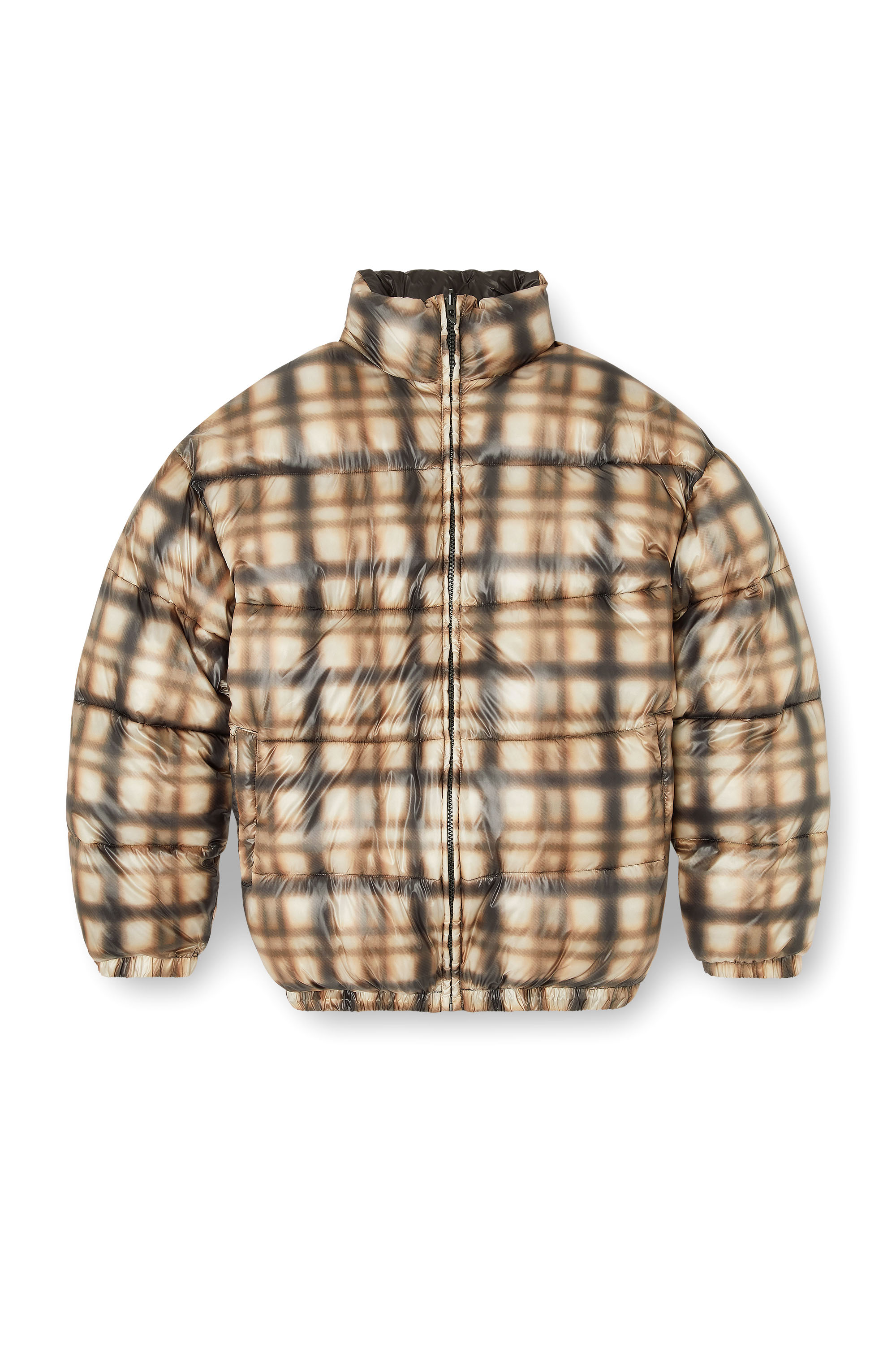 Diesel - W-BOURBON-ENBM, Man's Reversible padded bomber jacket in Black/Beige - 2