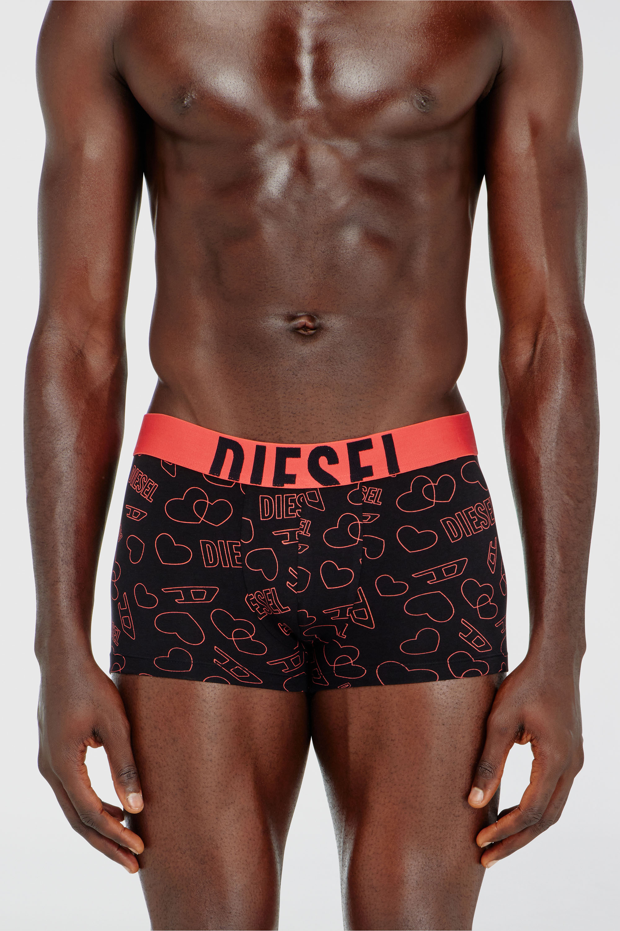 Diesel - DAMIEN-GFT-3PACK, Man's Three-pack boxer briefs with heart print in Pink/Black - 1