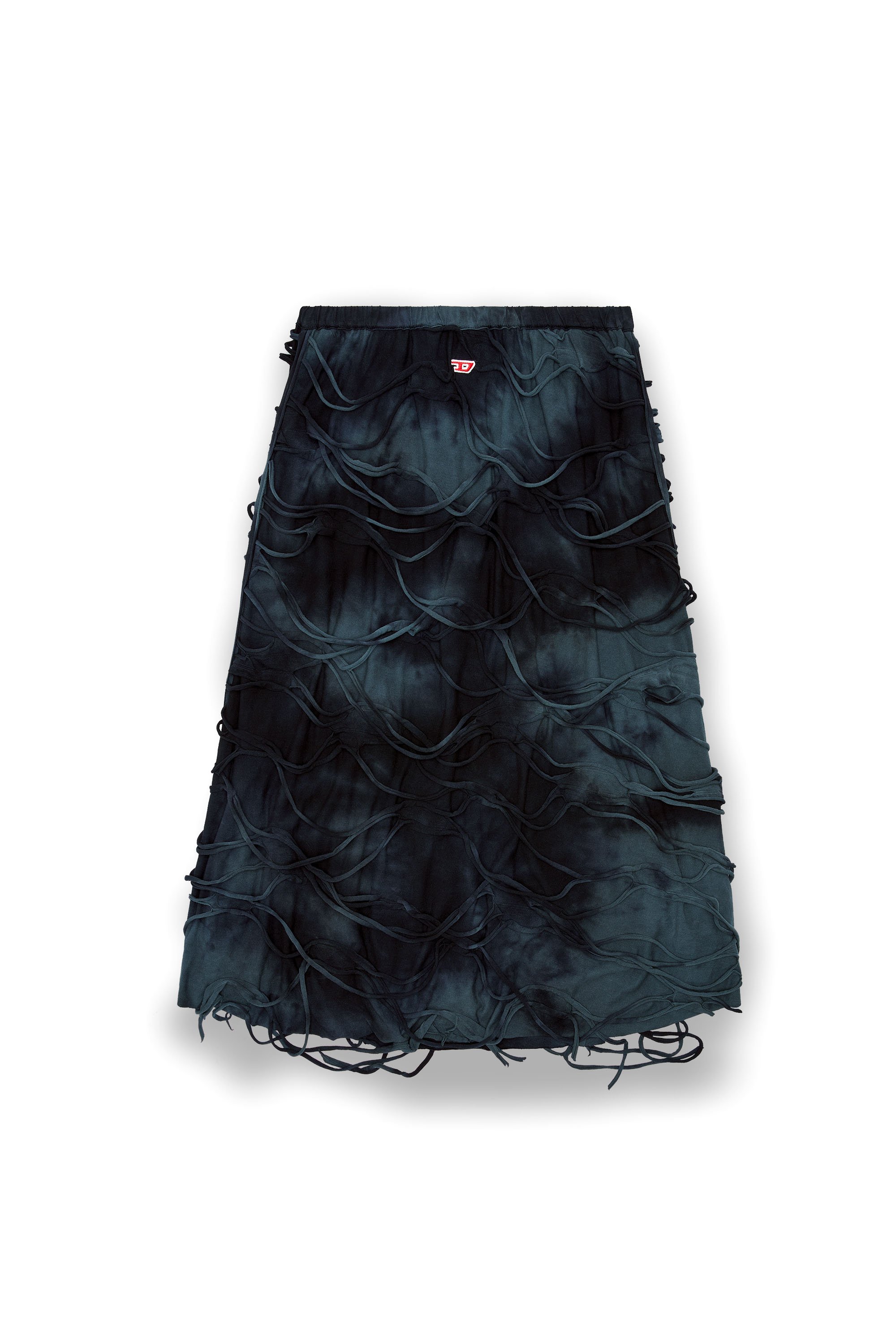 Diesel - O-JAL, Woman Midi skirt with floating strands in Black - Image 4