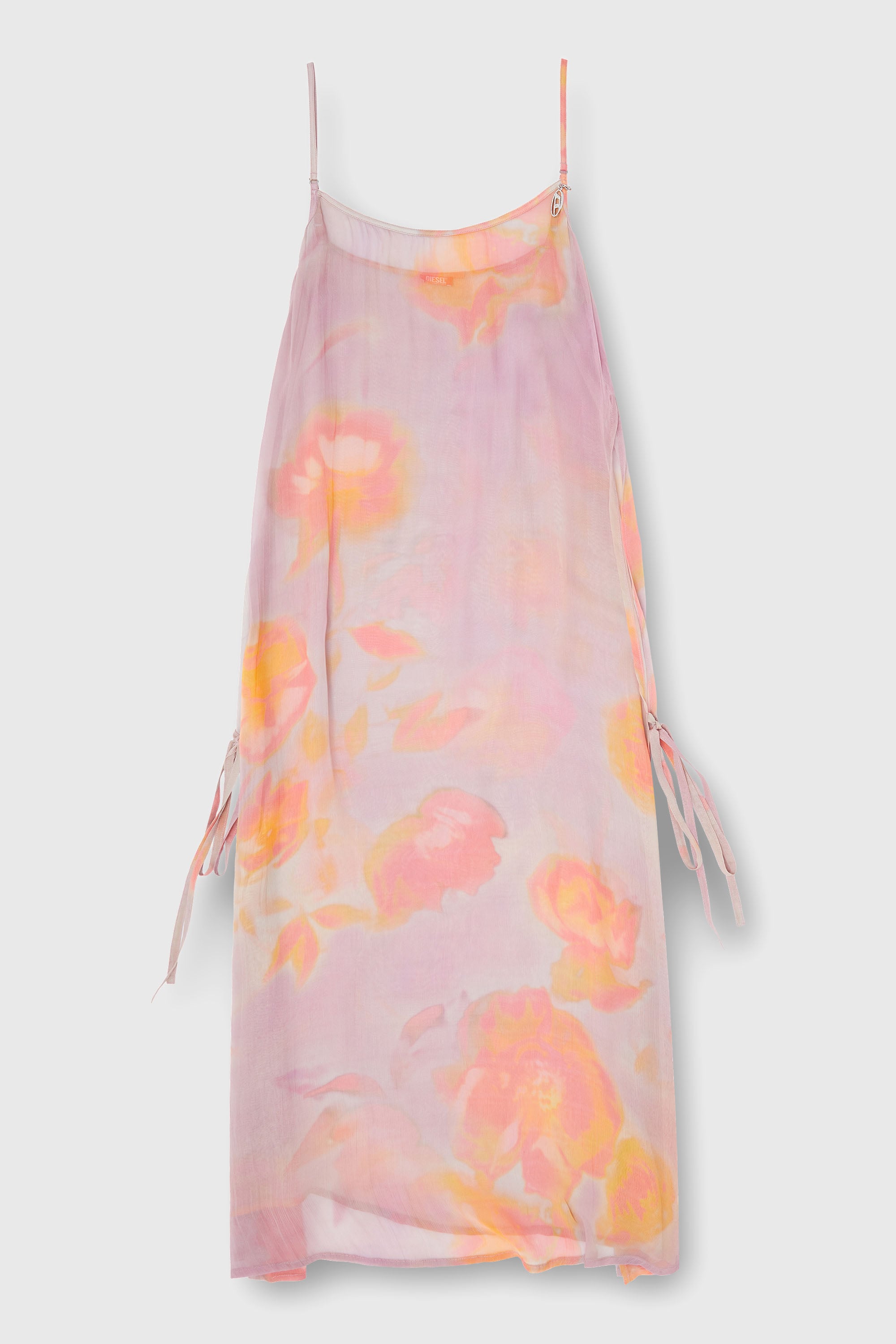 Diesel - VANYA-UTLT, Woman's Beach cover-up dress in floral chiffon in Lilac - 2