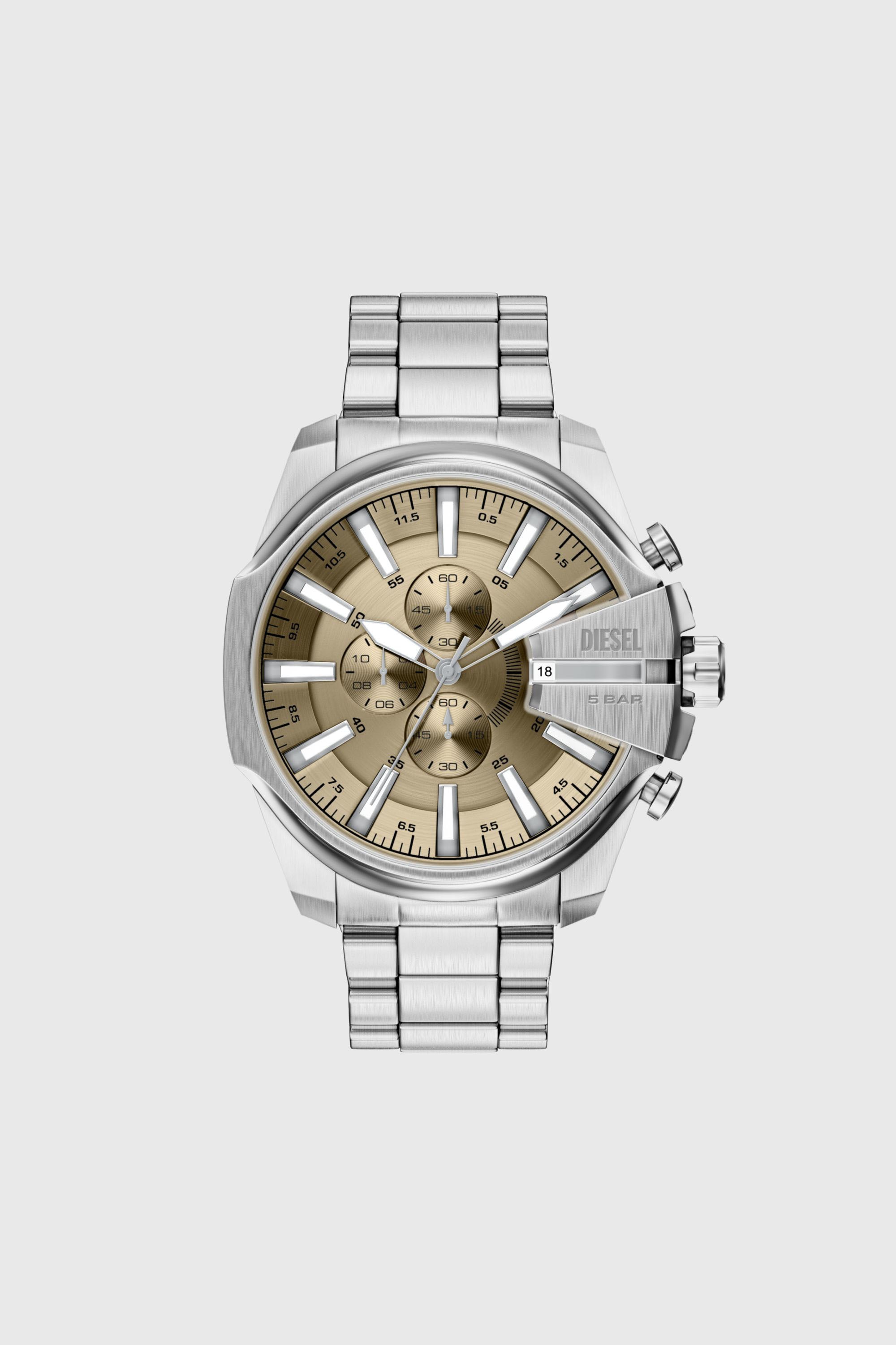 Diesel - DZ4702 WATCH, Man's Mega Chief Slim Chronograph Stainless Steel Watch in Silver - 1
