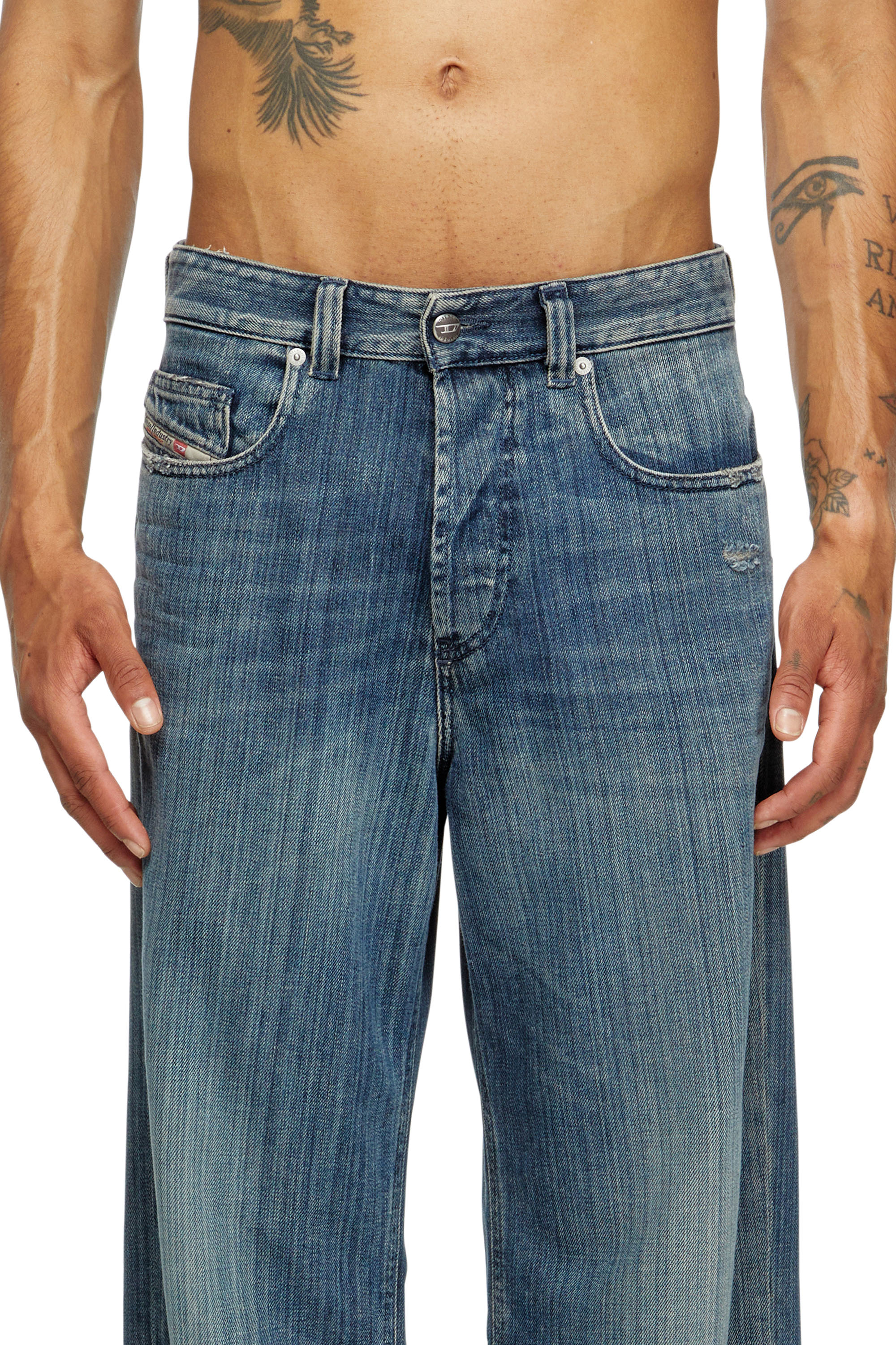 Relaxed Jeans 2001 D-Macro 09M09, Dark Blue Diesel - Man's Relaxed Jeans 2001 D-Macro 09M09, Dark Blue - 5