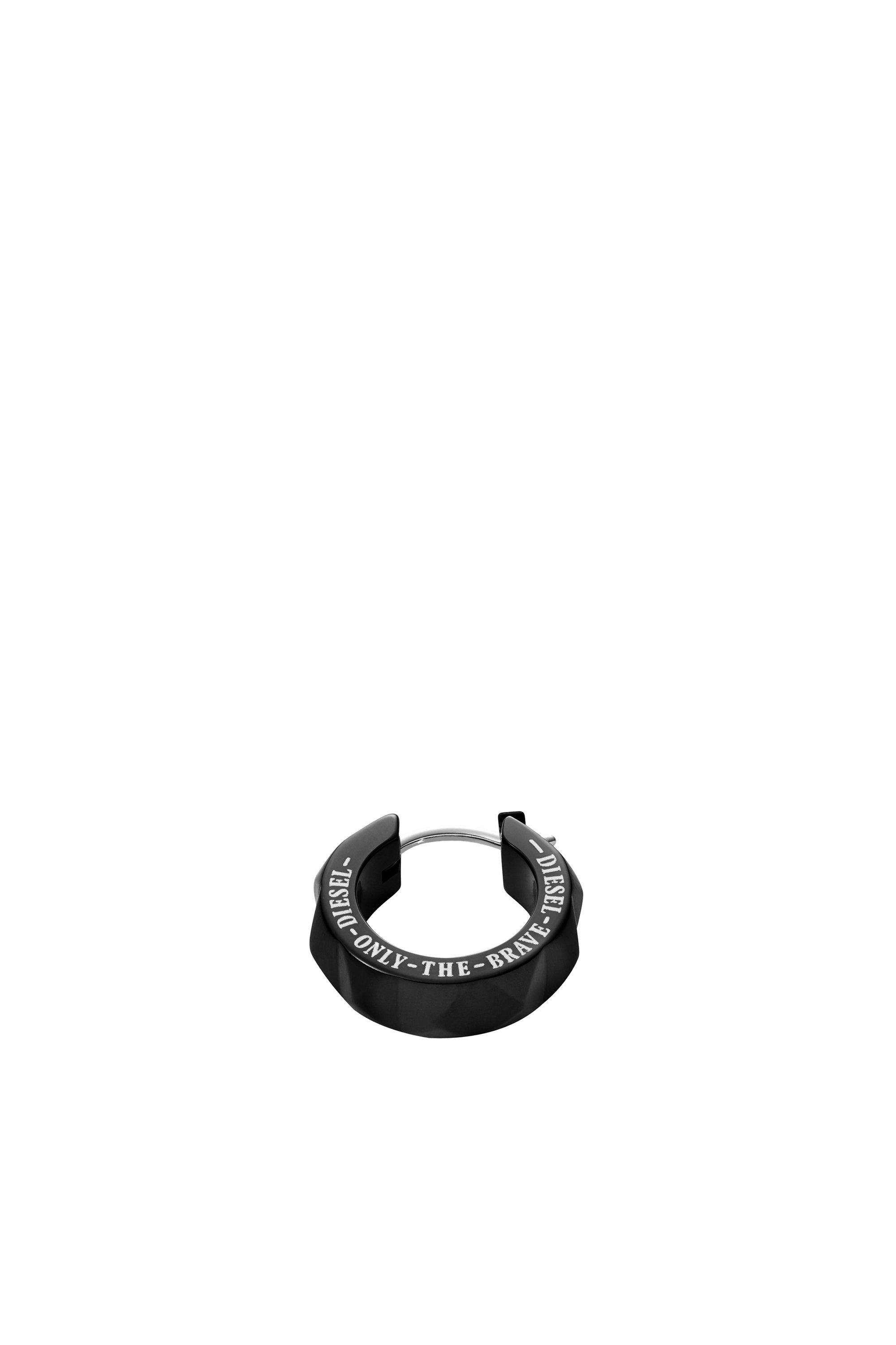 Diesel - DX1273, Man Black stainless steel studded huggie single earring in Black - Image 1