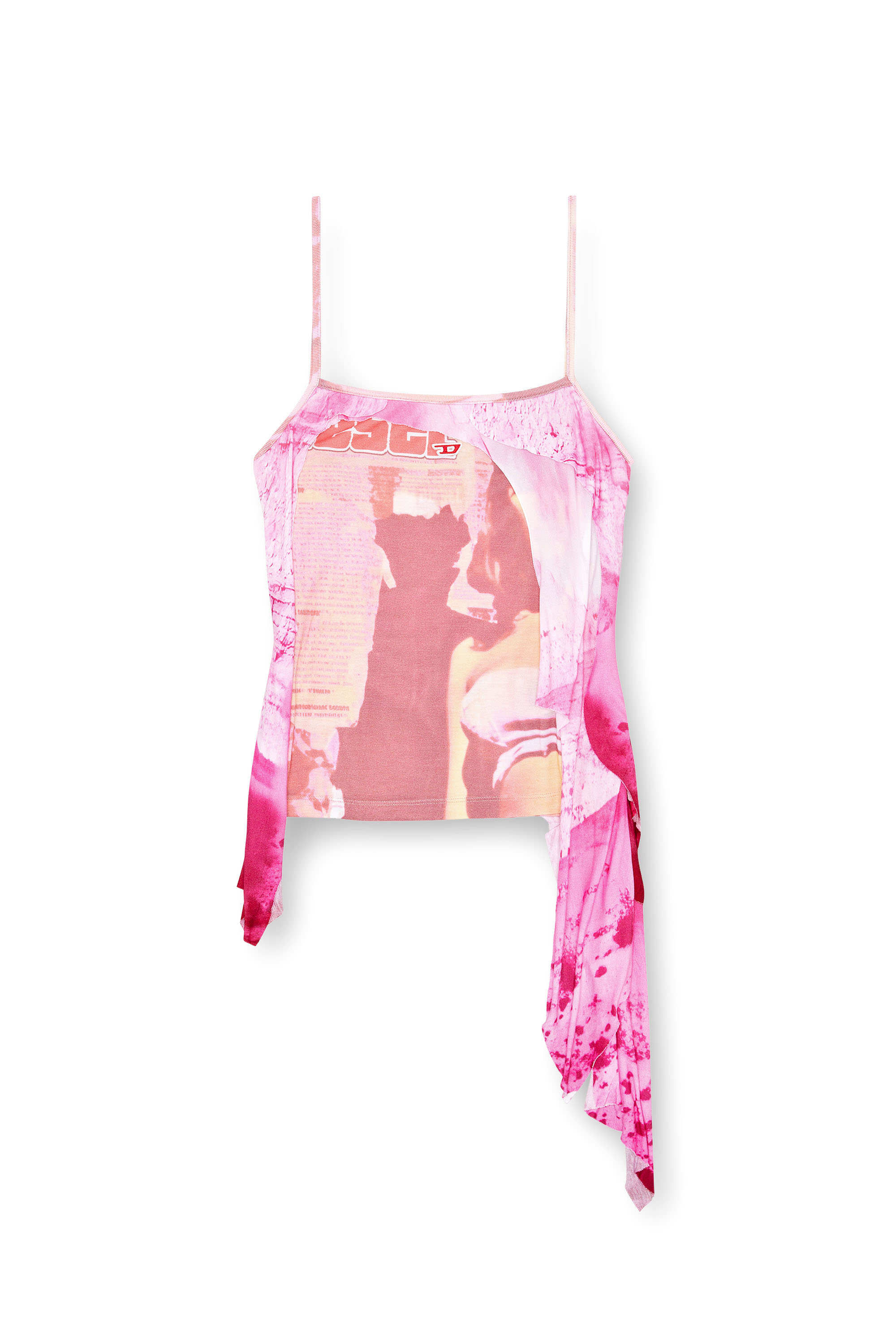 Diesel - T-MALO-P1, Woman Camisole with destroyed layers in Pink - Image 3