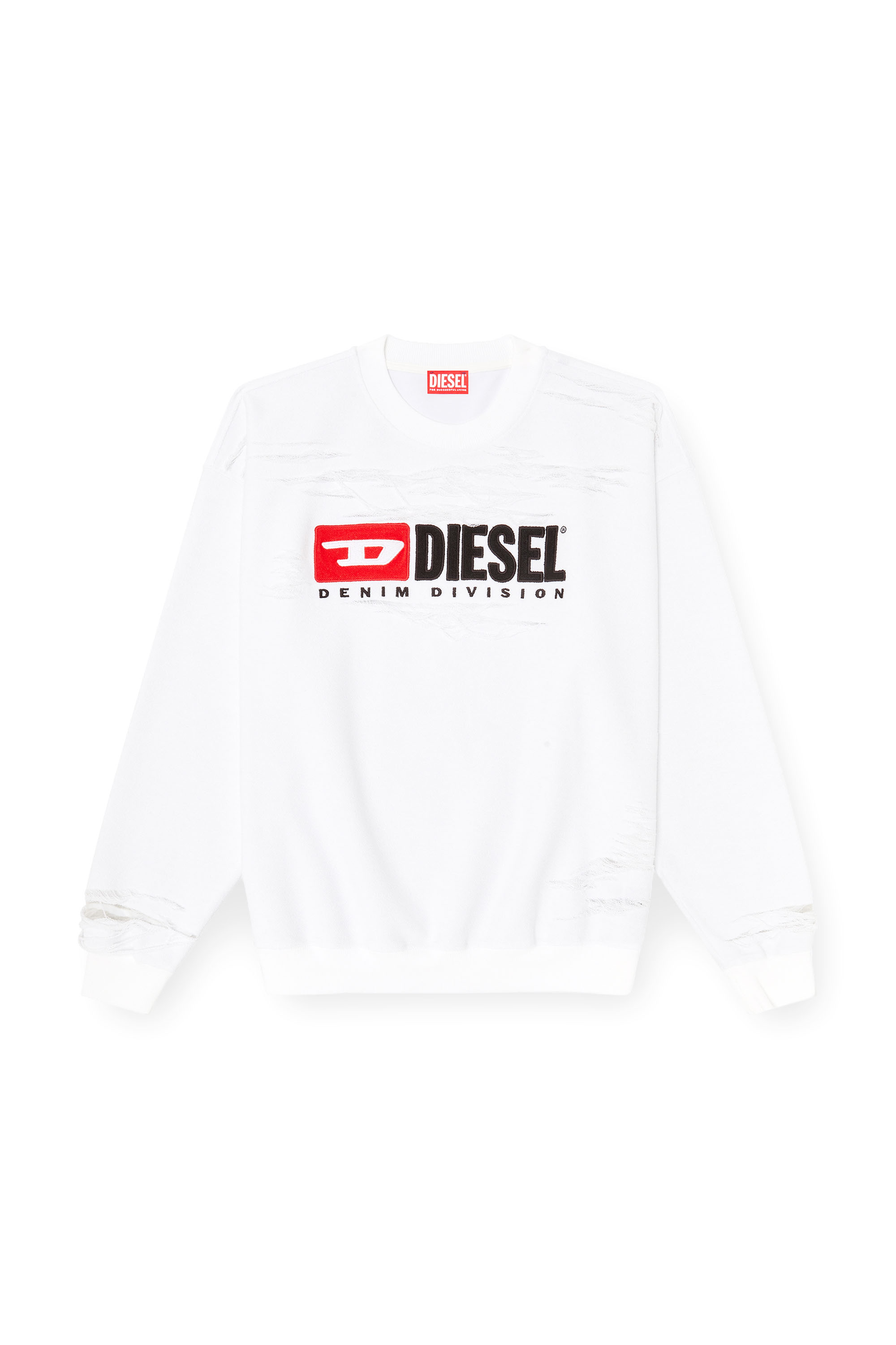 Diesel - S-BOXT-V1, Man's Sweatshirt with devor&egrave;e floating threads in null - 3