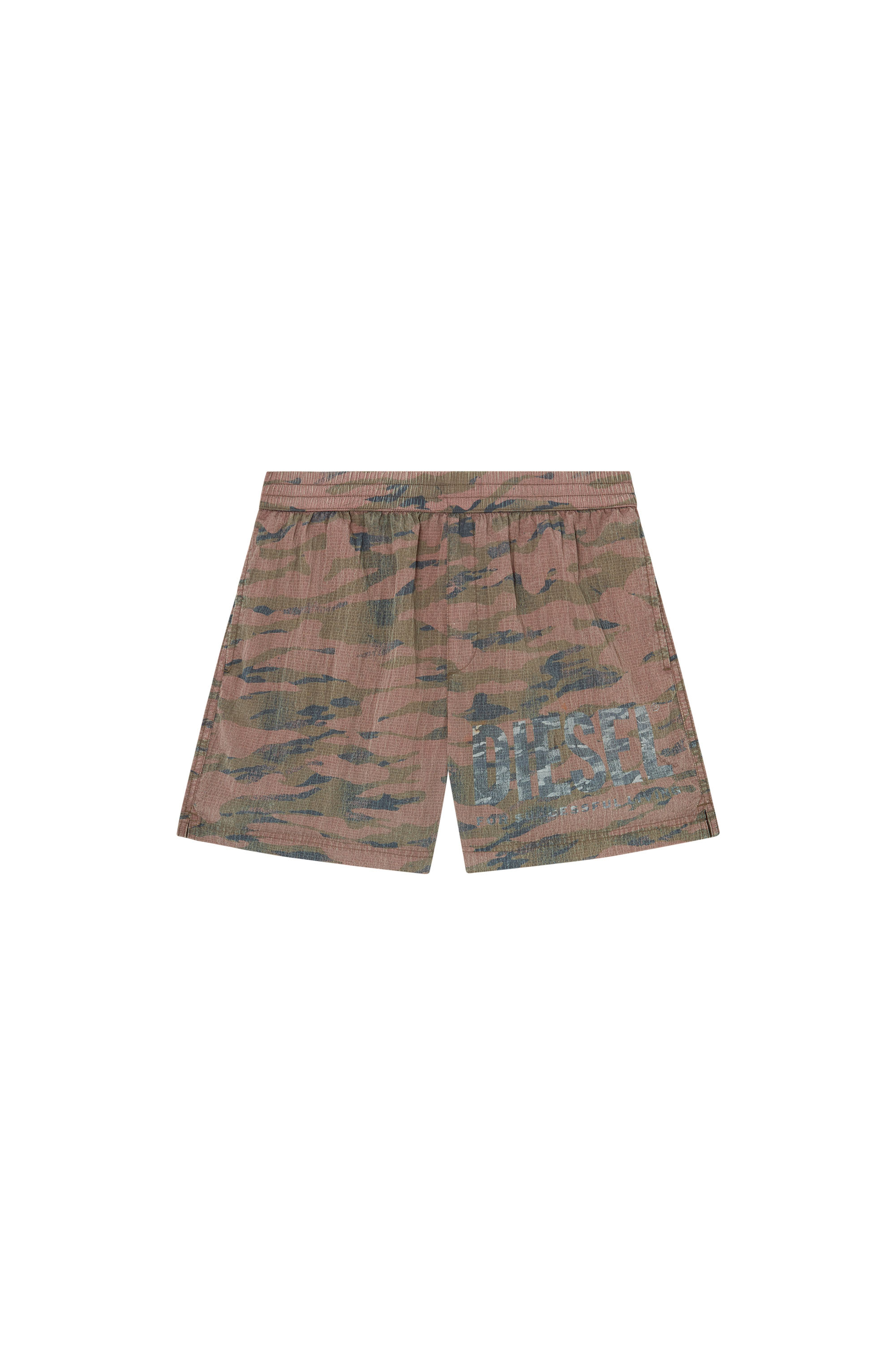 Diesel - RIO-41-UTLT, Man's Mid-length swim shorts in camo ripstop in Brown - 4