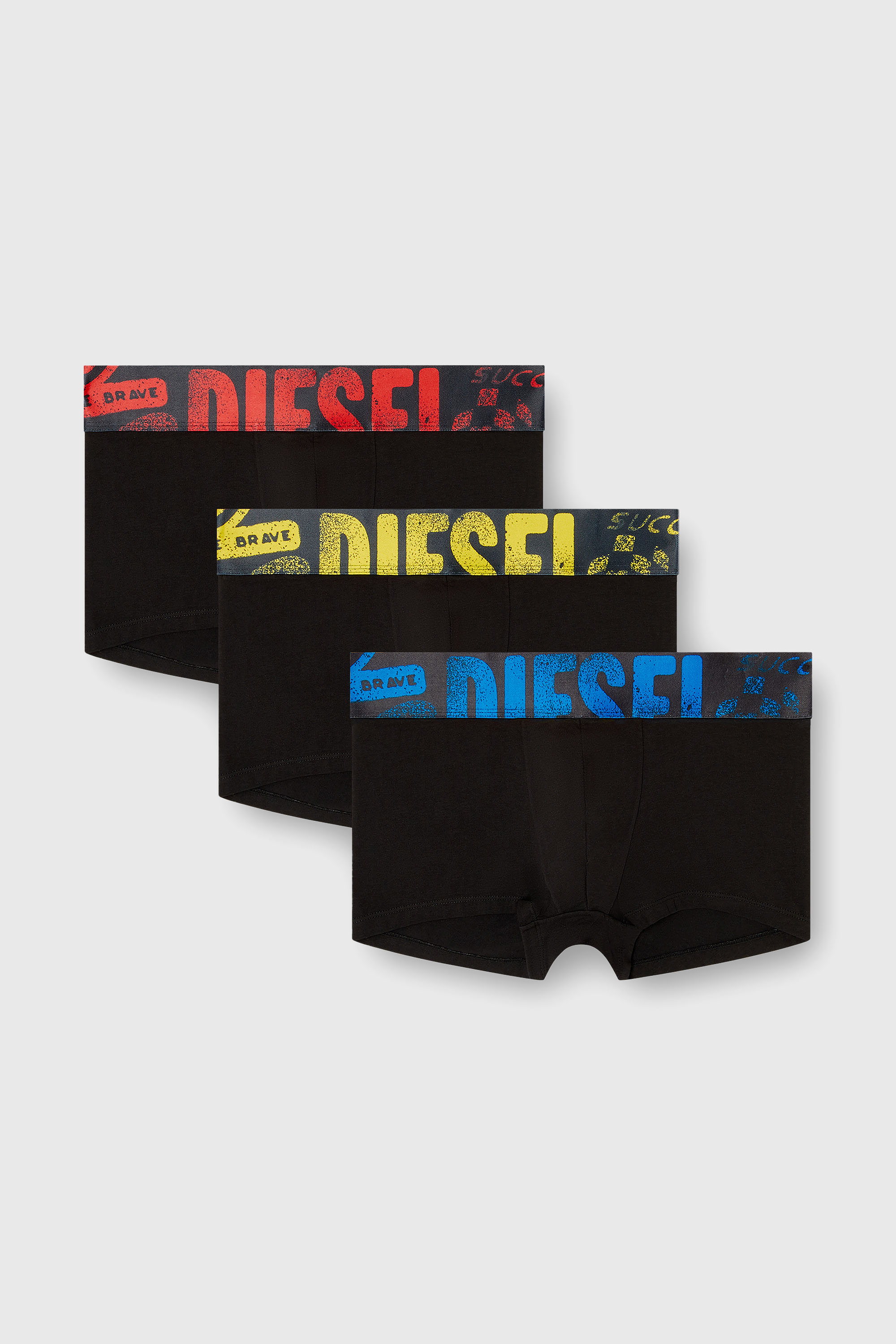 Diesel - UMBX-DAMIENTHREEPACK-5.5EL, Man's Three-pack of trunks with multicoloured logo in Multicolor/Black - 2