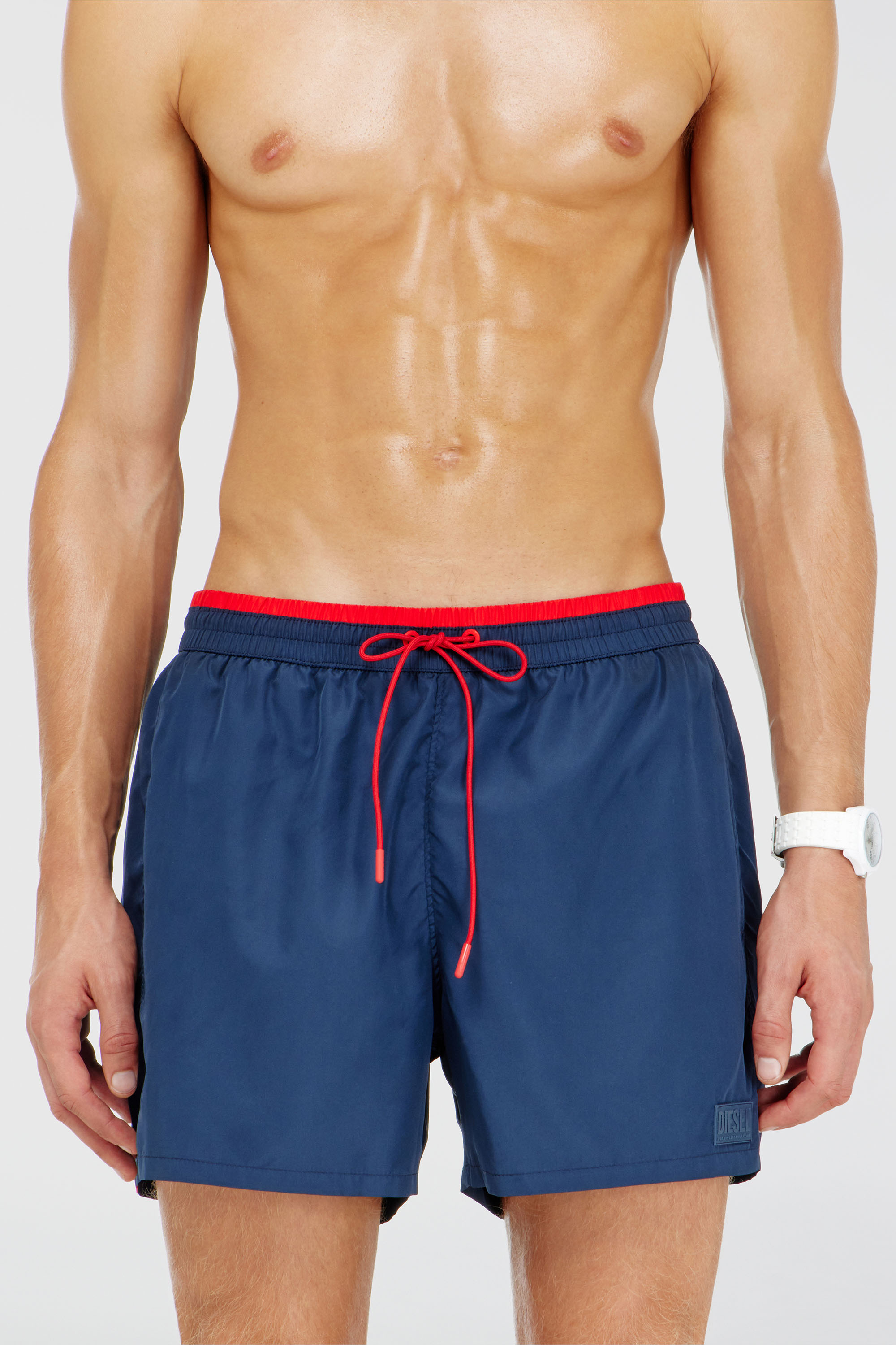 Diesel - JOEL-37-D-CORE, Man's Swim shorts with contrast waist trim in Blue - 1