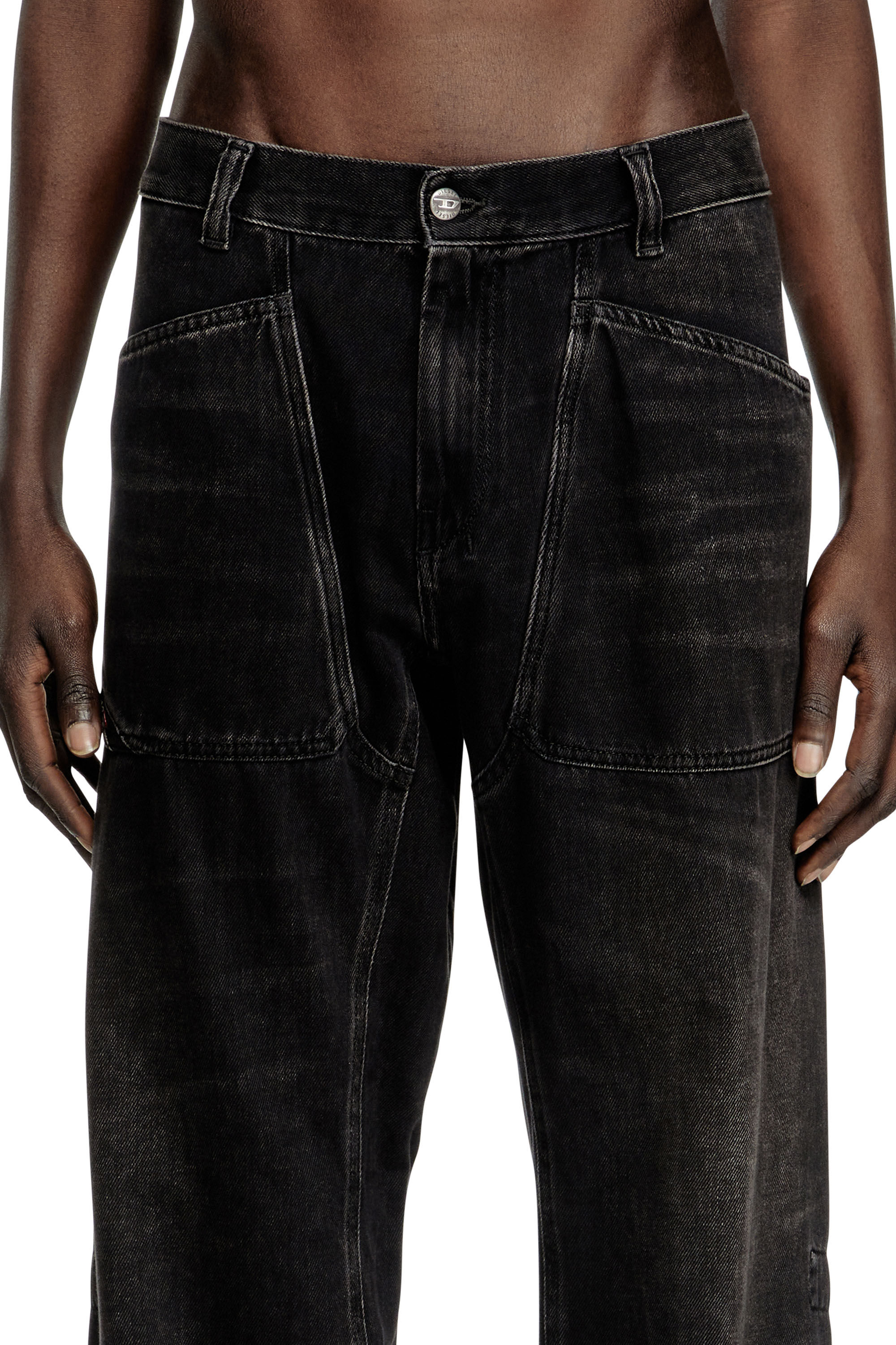 Diesel - Man's Relaxed Jeans D-Zeta 09J96, Black/Dark grey - 5