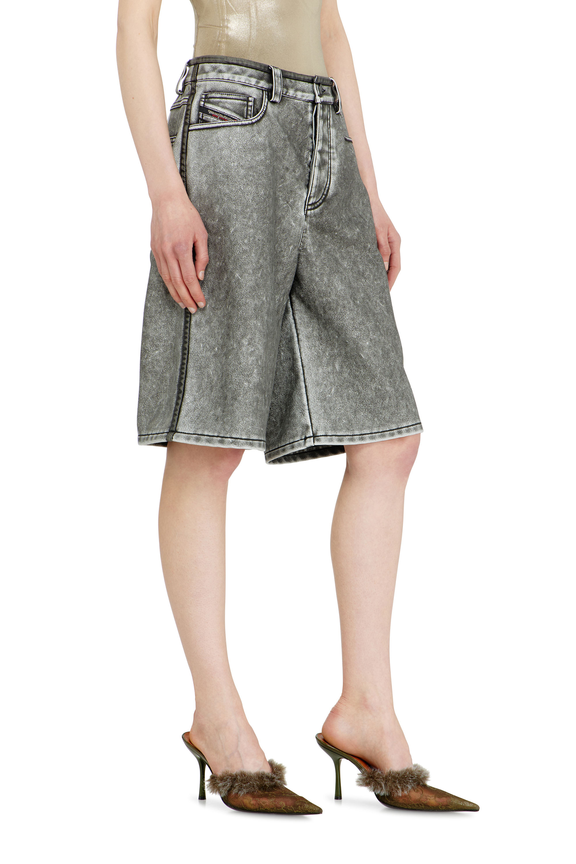 Diesel - P-ARLOR, Woman's Bermuda shorts in PU in null - 2