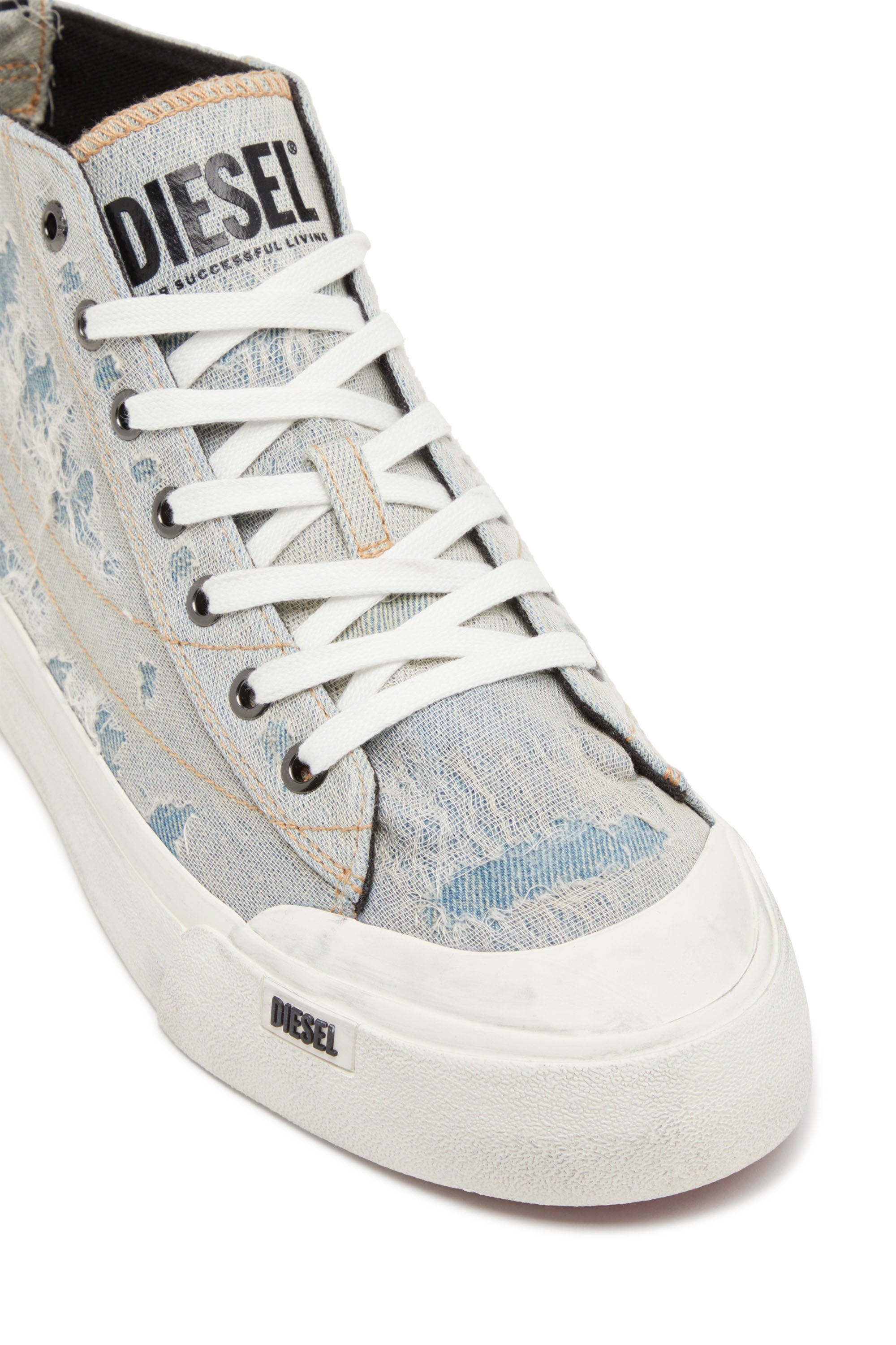 Diesel - S-ATHOS MID, Man's S-Athos-High-top sneakers in denim and gauze in Light Blue - 6