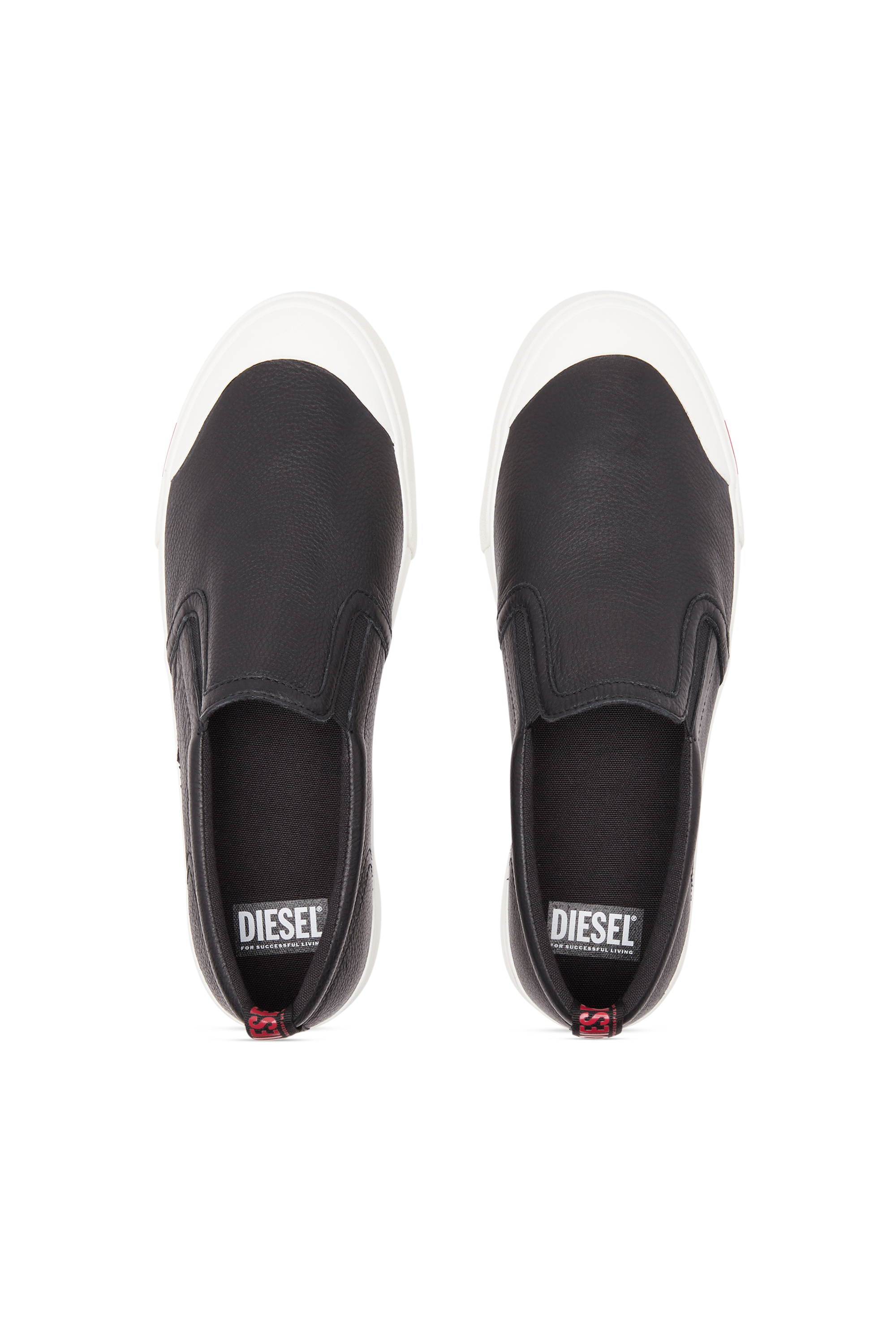 Diesel - S-ATHOS SLIP ON, Man's S-Athos Slip On-Slip-on sneakers in plain leather in Black - 5