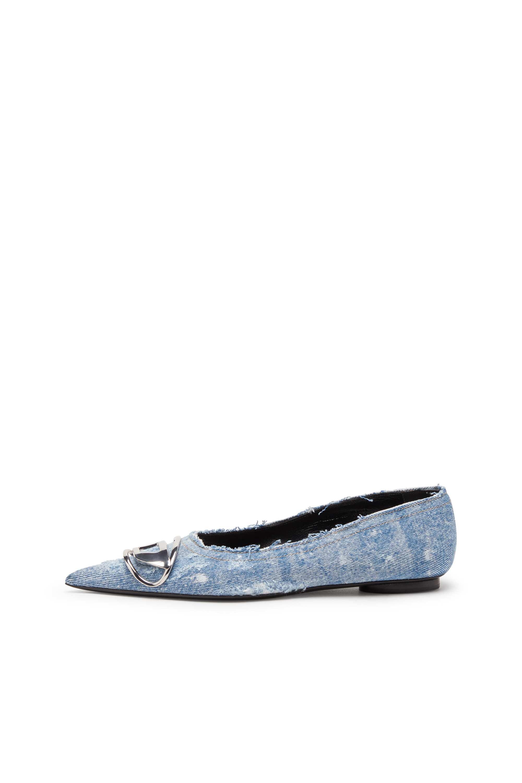 Diesel - D-VENUS BAL, Woman's D-Venus-Ballerina flats with mirror finish in Light Blue - 6