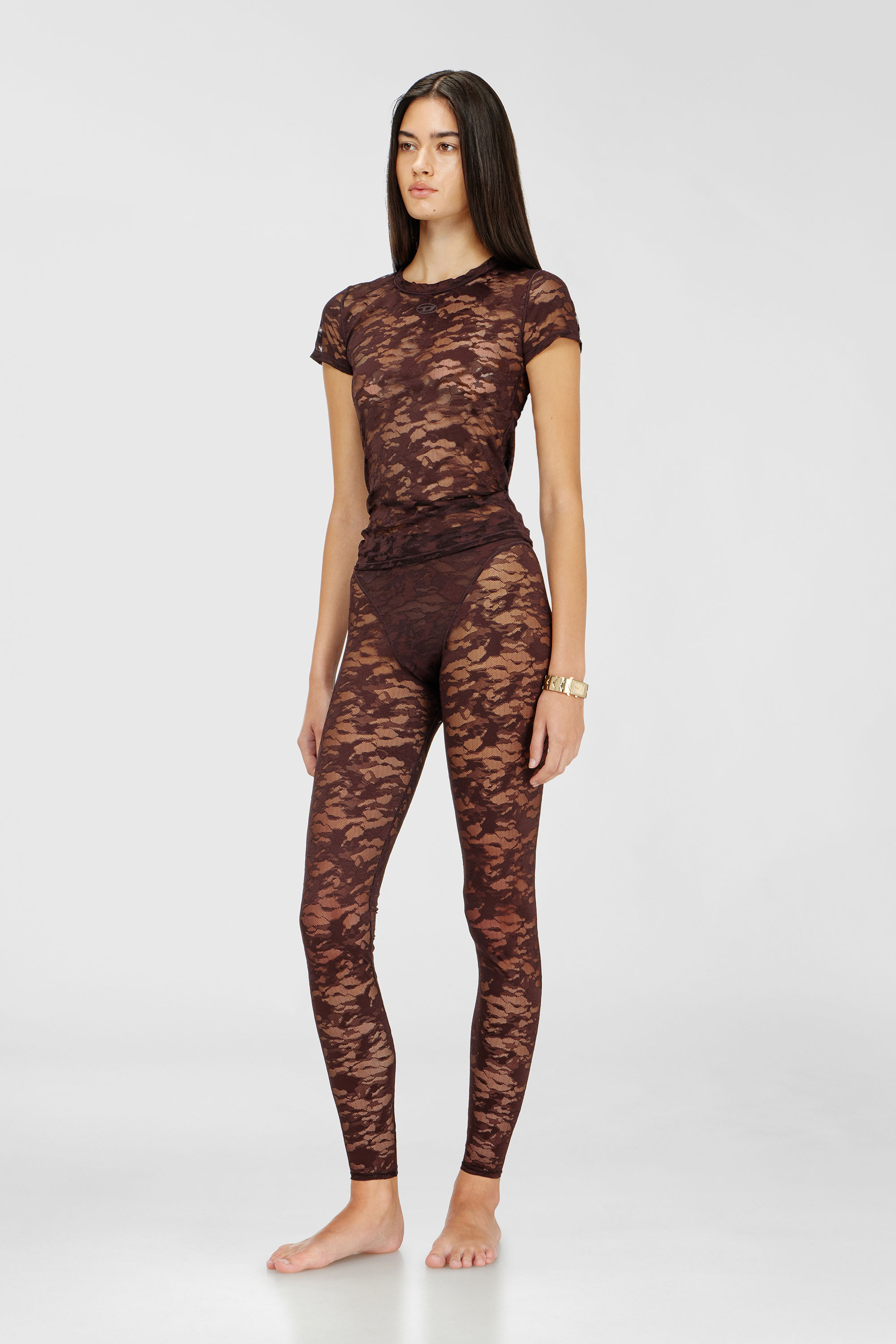 Diesel - HAYLEY-UTLT, Woman's Leggings in nylon camouflage lace in null - 2
