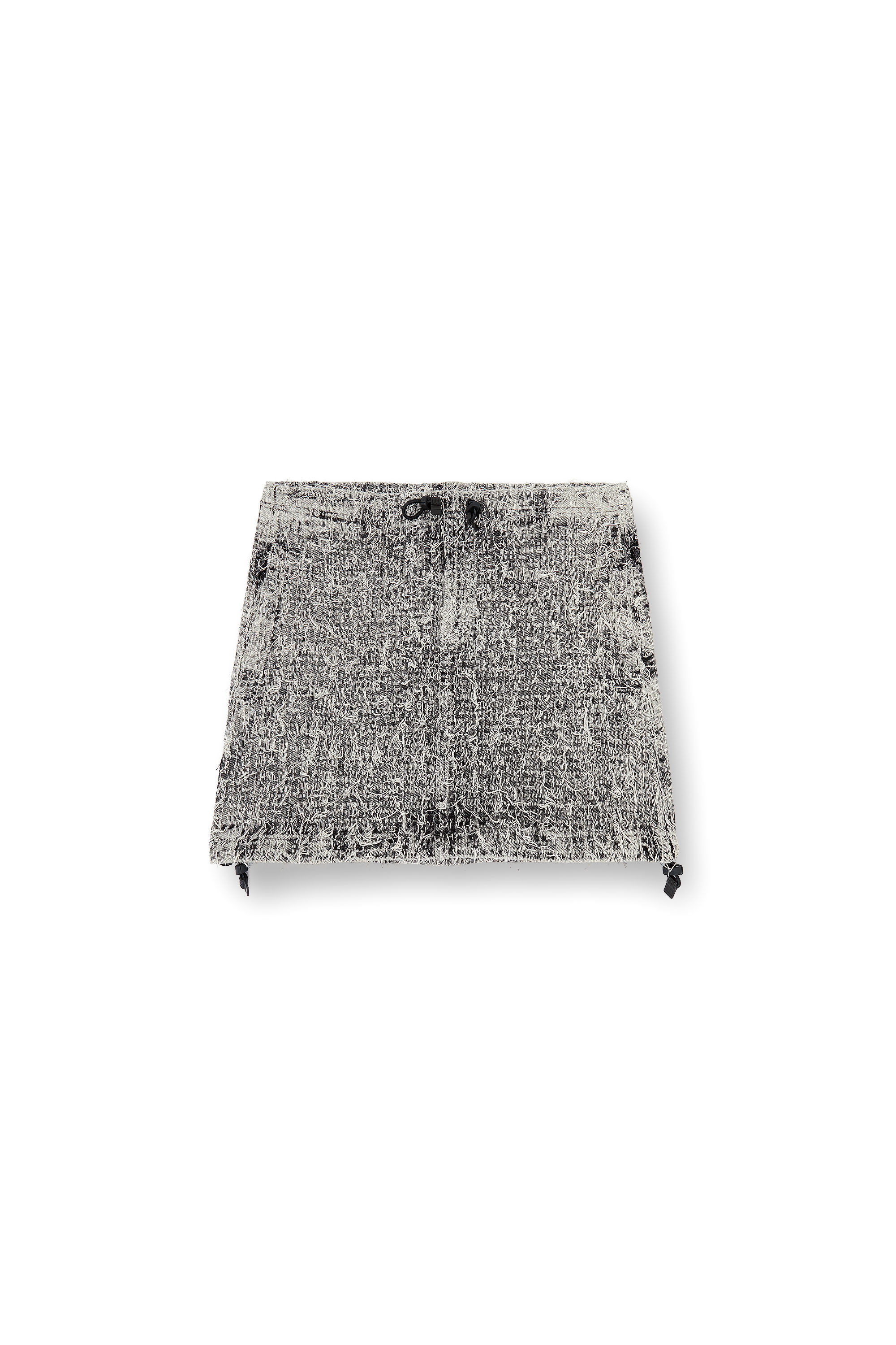 Diesel - DE-MINI-S, Woman's Mini skirt in boucl&eacute; denim in Grey - 2