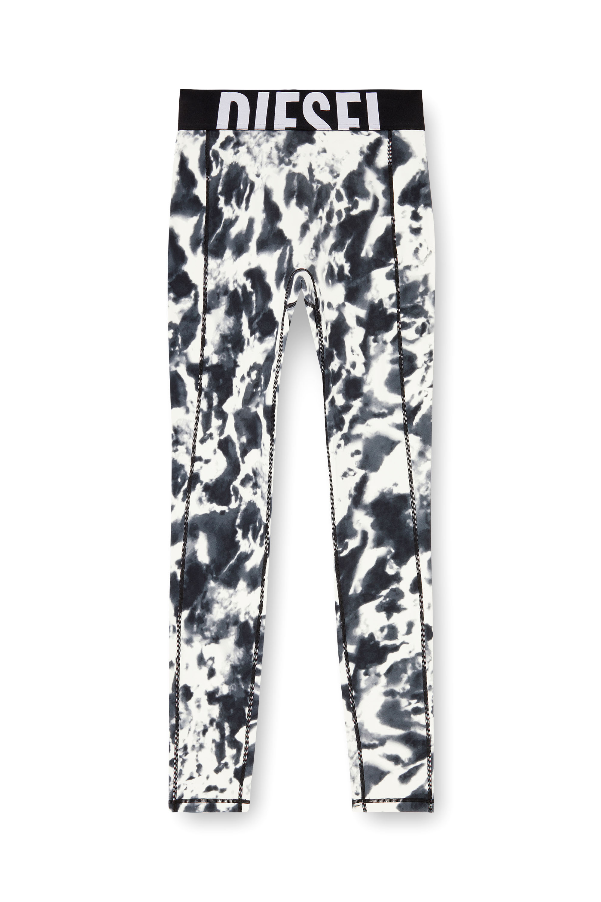 Diesel - ADELINE-D-POP, Woman's Leggings in printed microfibre in White/Black - 4