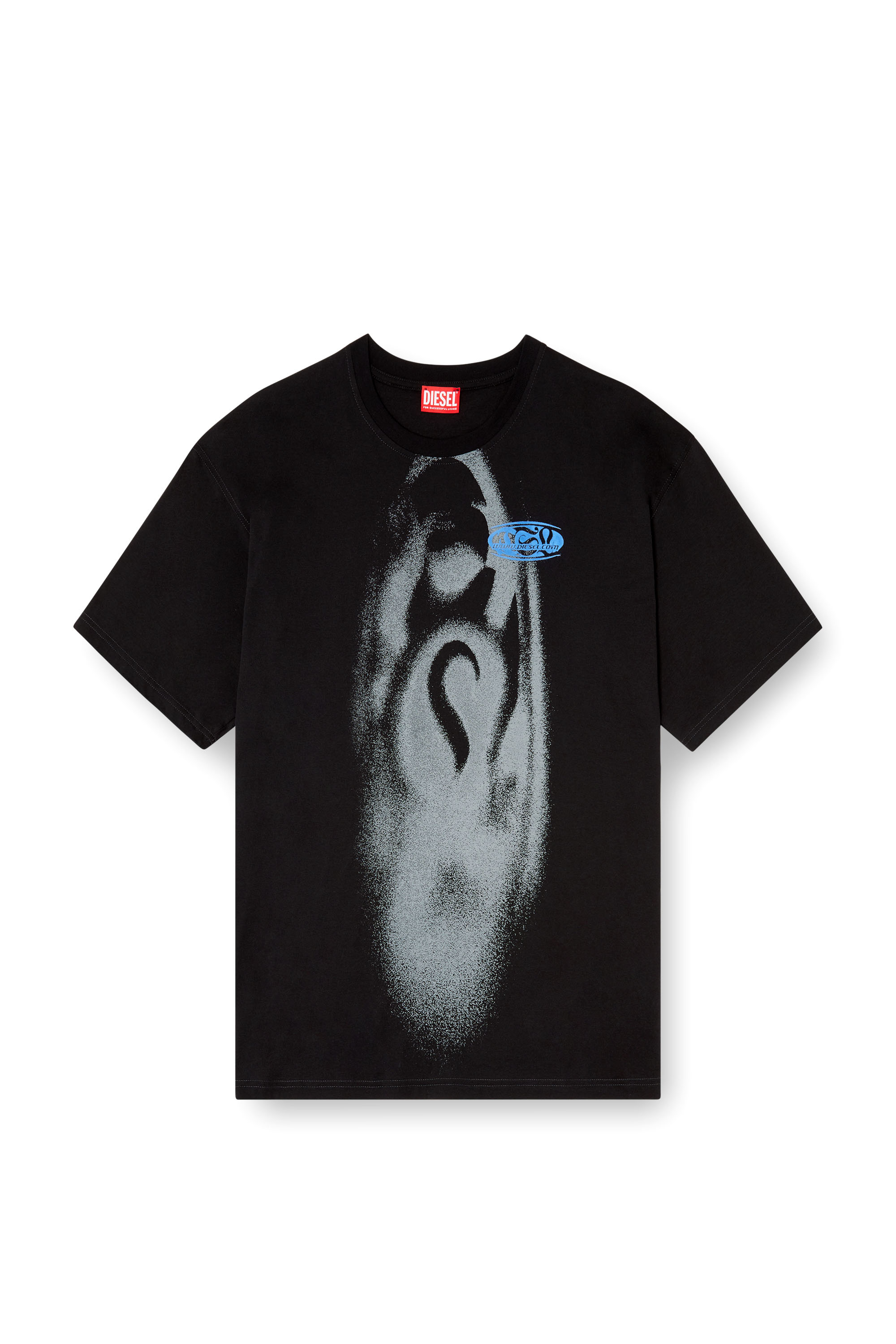 Diesel - T-BOXT-T7, Man's T-shirt with spray-effect print in Black - 3