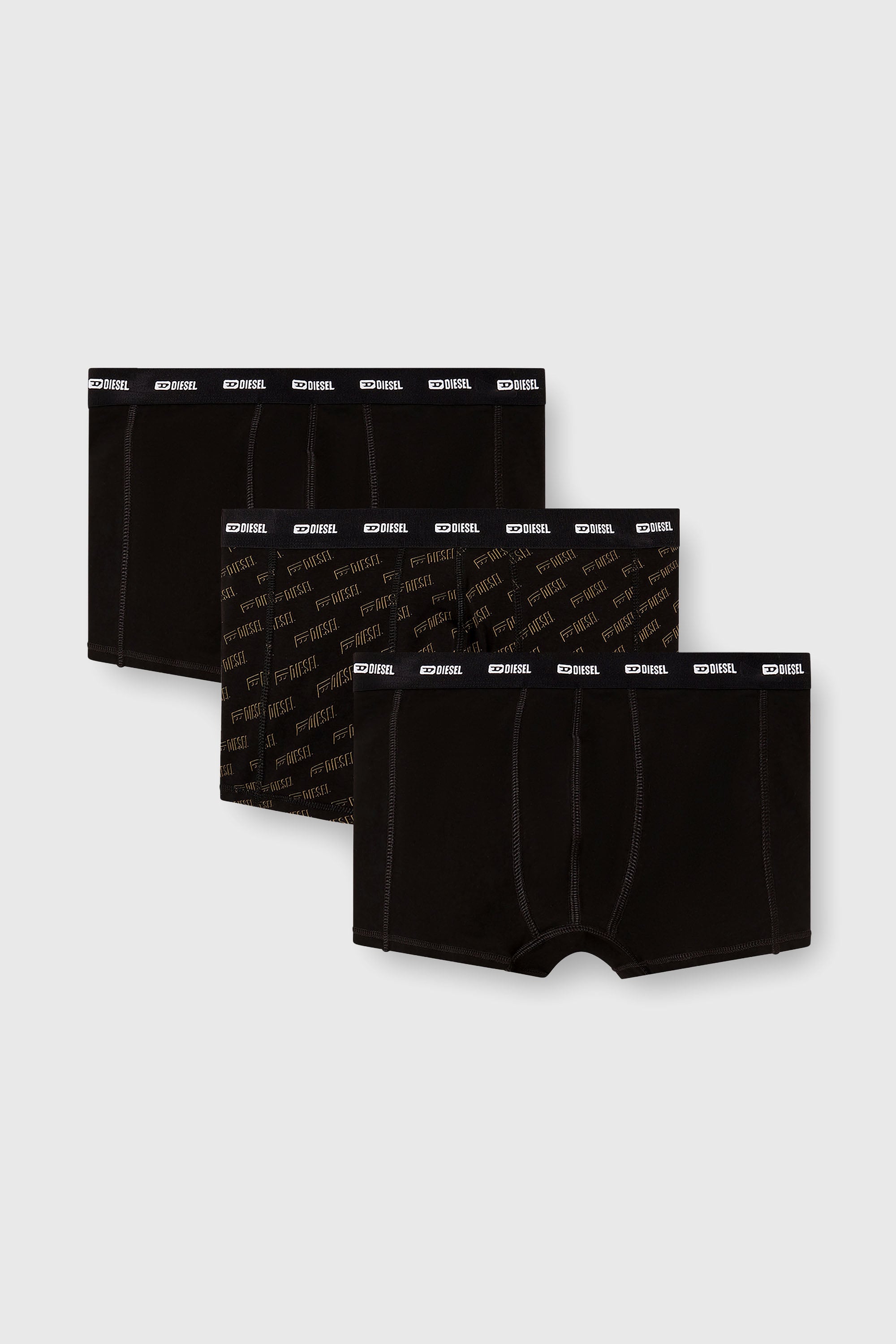 Diesel - DAMIEN-UTLT-3PACK, Man's Three-pack boxer briefs with stylised logo in Black - 1