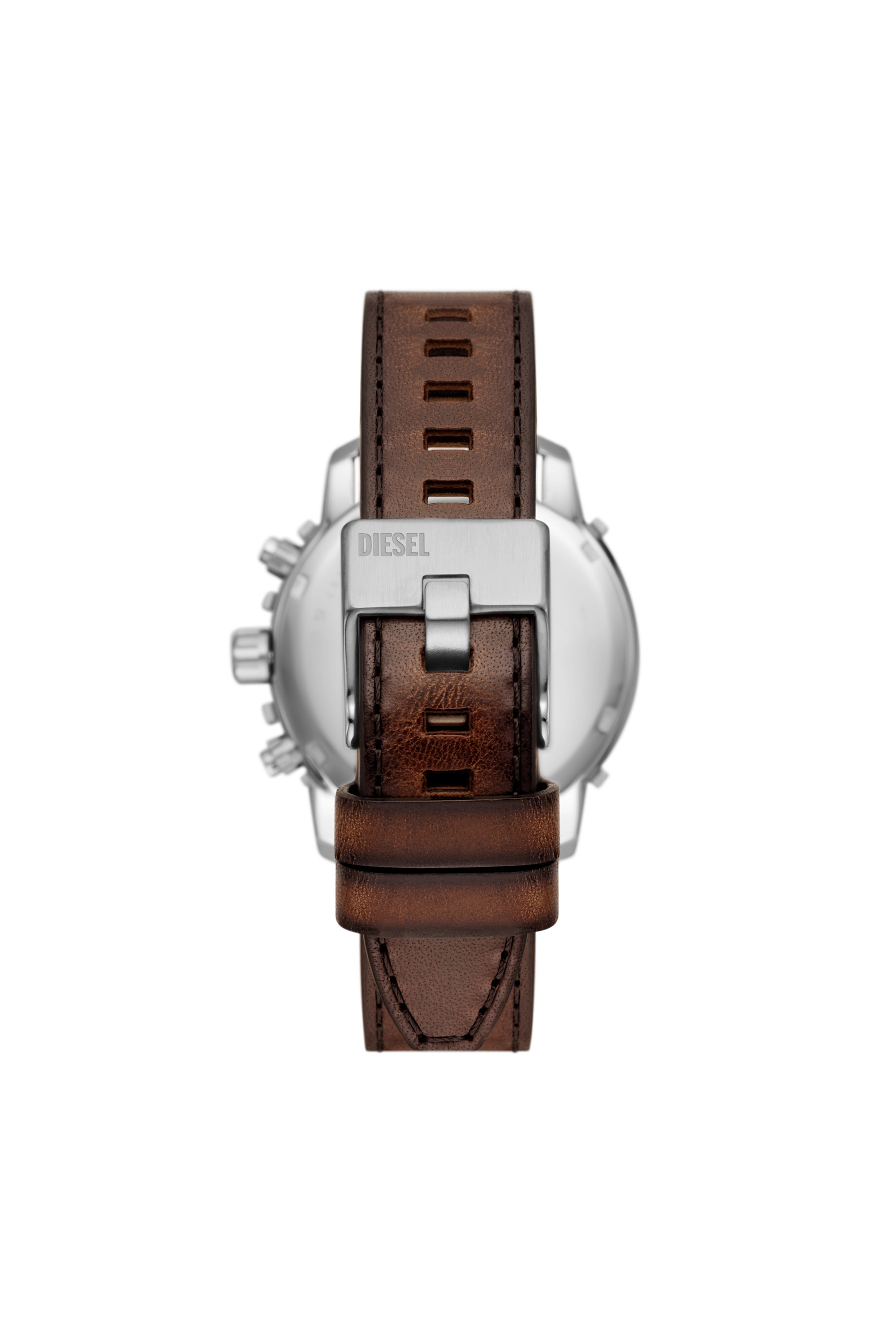 Diesel - DZ4604, Man's Griffed Chronograph Brown Leather Watch in Brown - 2