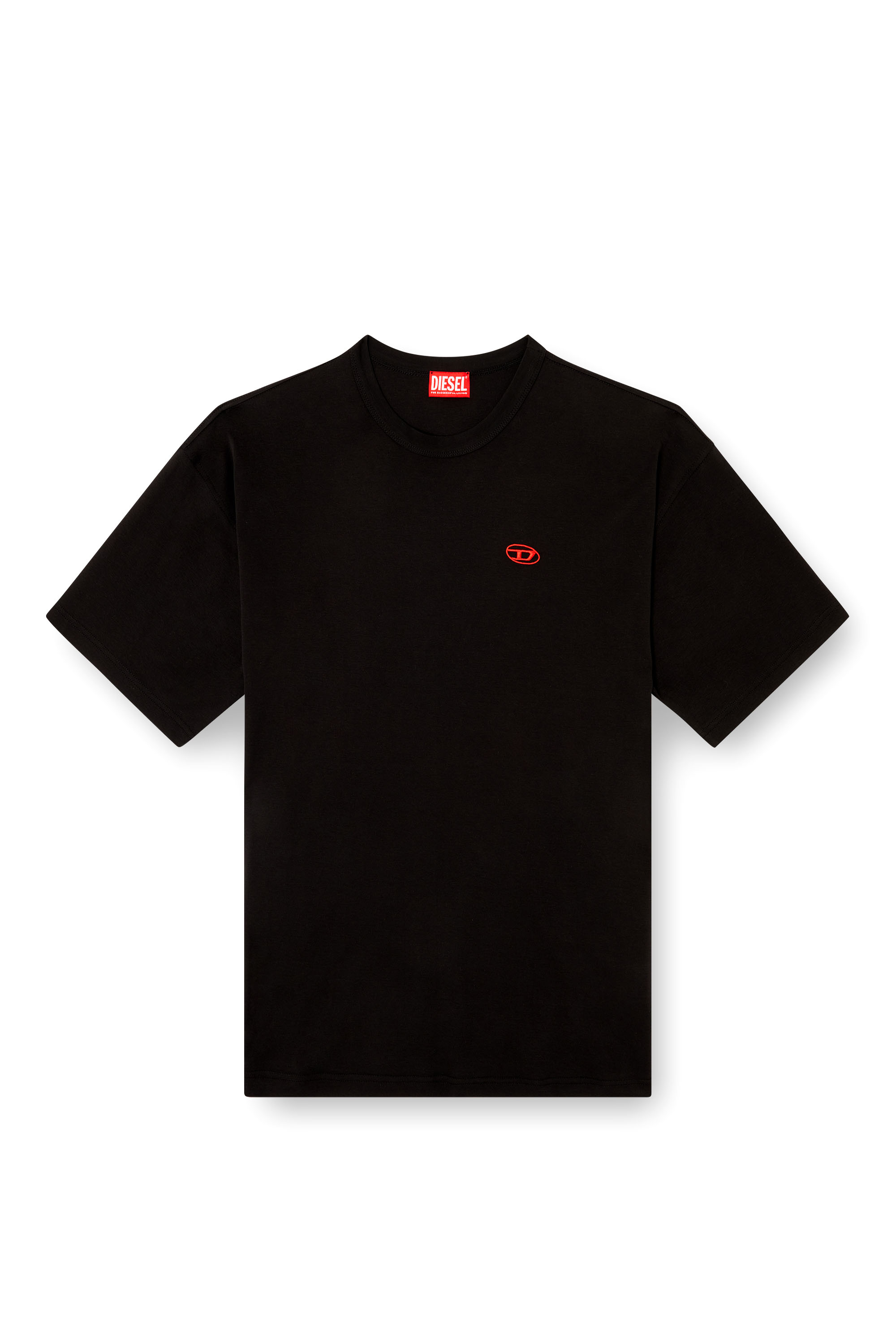 Diesel - T-BOXT-T6, Man's T-shirt with red Oval D in Black - 2