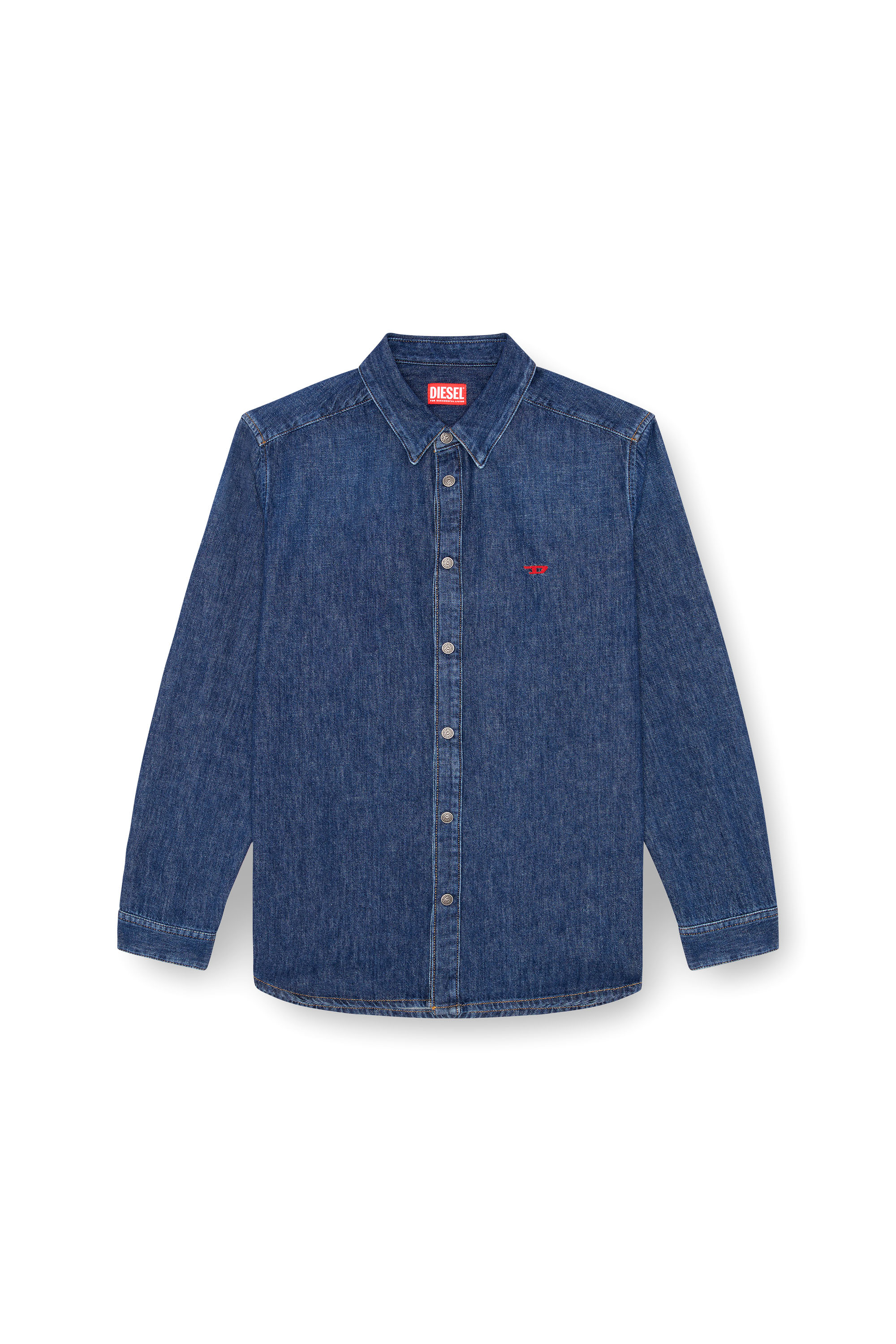 Diesel - D-SIMPLY, Man's Shirt in denim in Dark Blue - 3