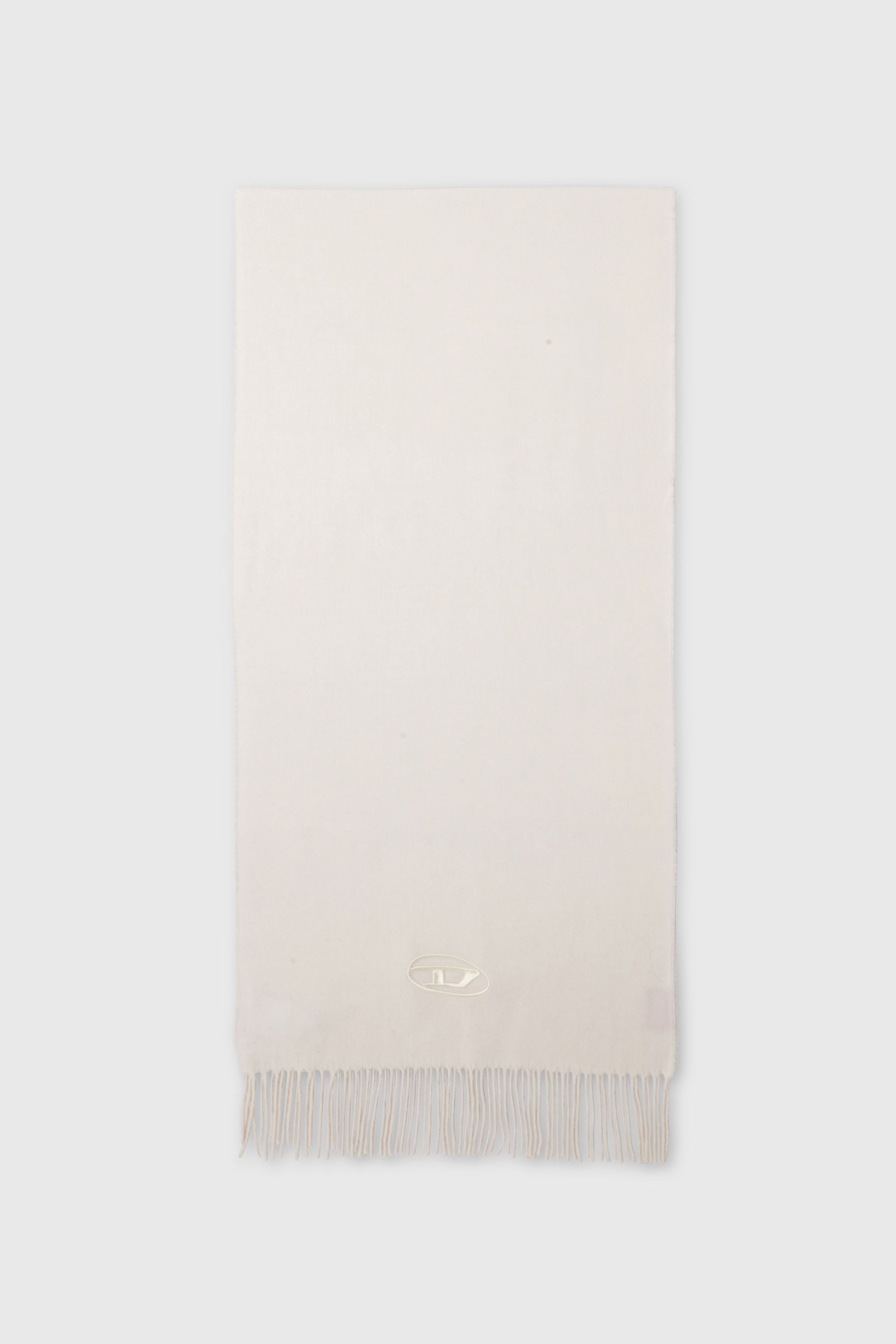Diesel - S-IMON-D-LONG, Unisex's Wool-blend scarf with fringed edges in White - 1