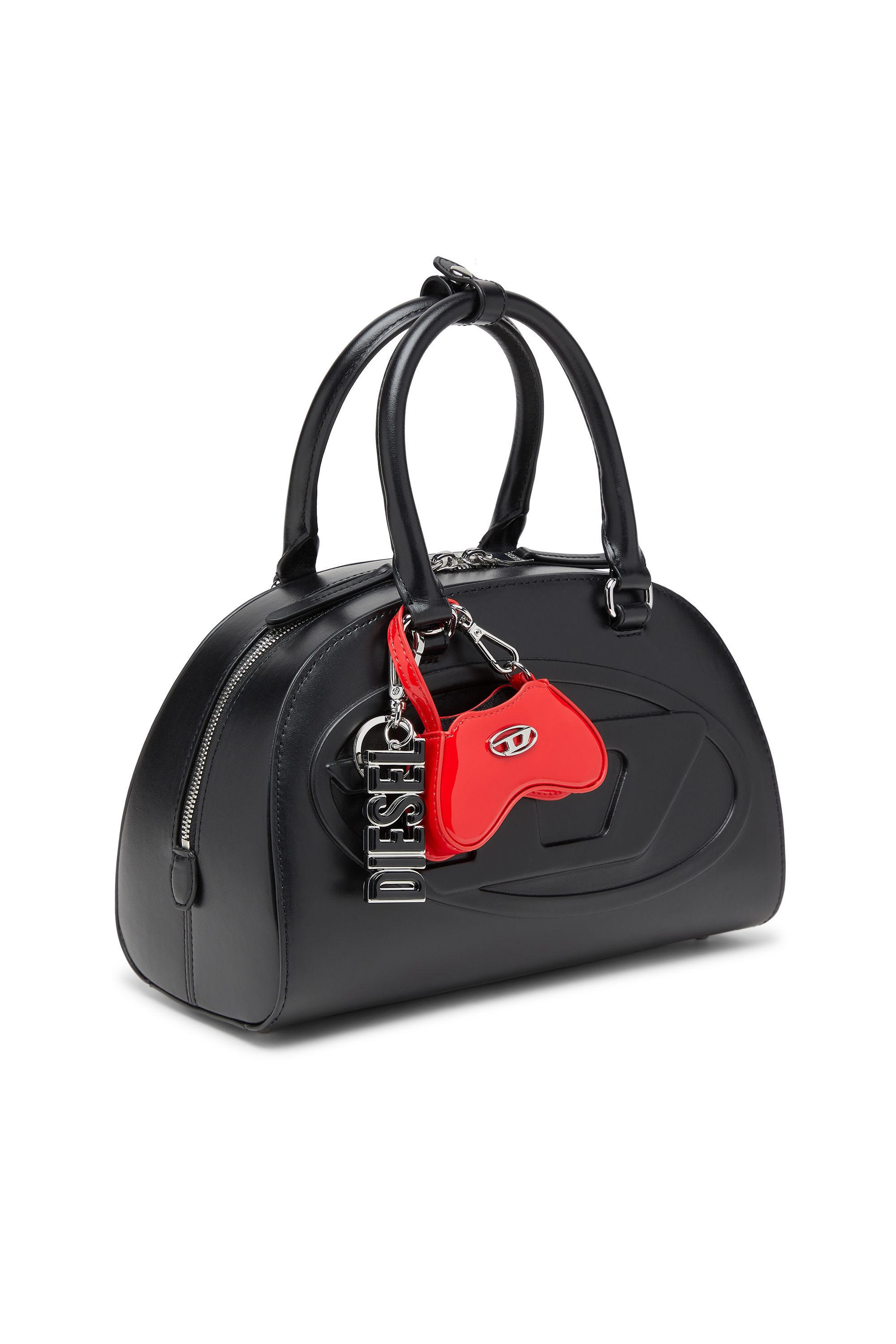 Diesel - PLAY CHARMS, Woman's Glossy bag charm with mirror in Red - 2