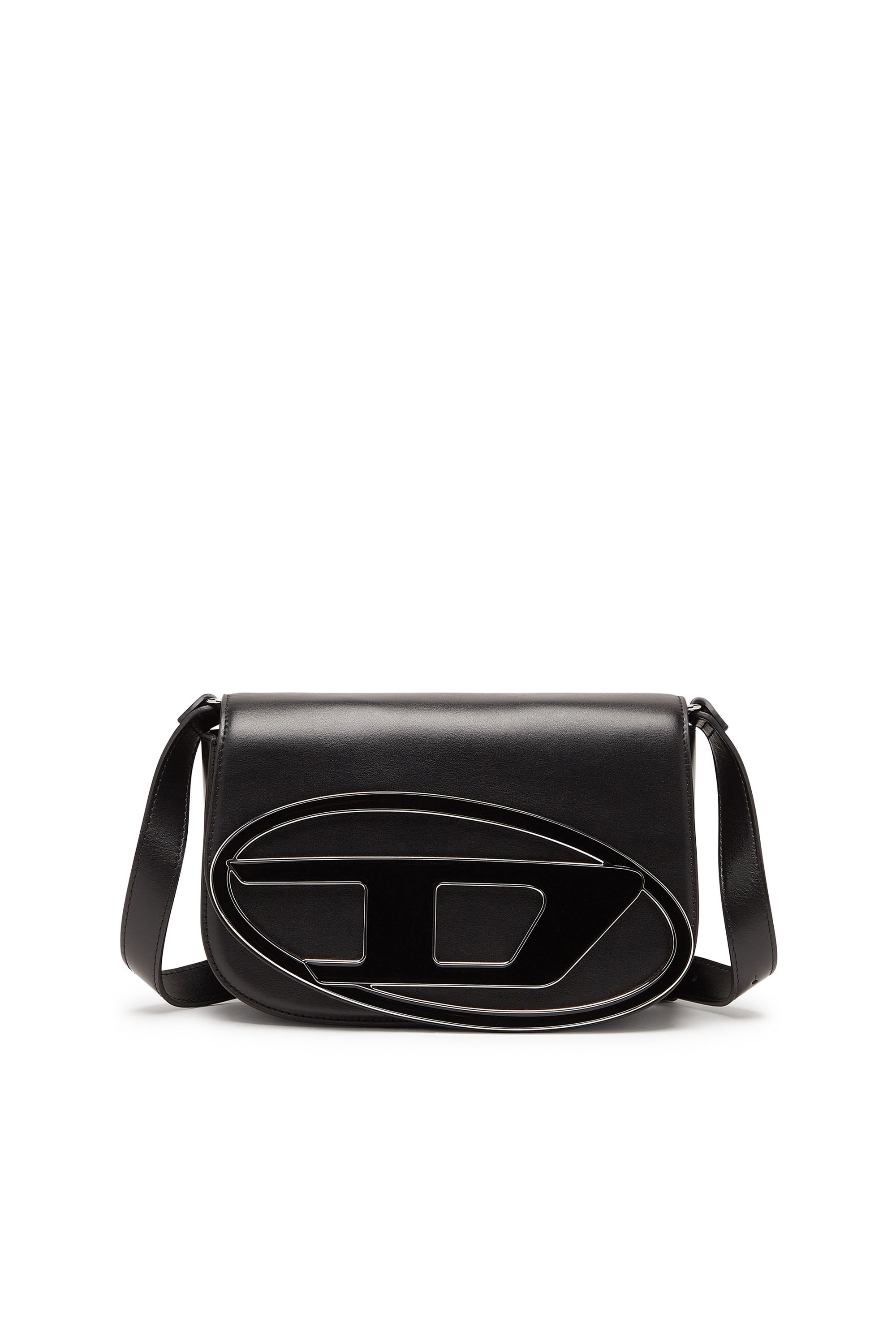 Diesel - 1DR M, Woman's 1DR M-Iconic medium shoulder bag in leather in Black - 1
