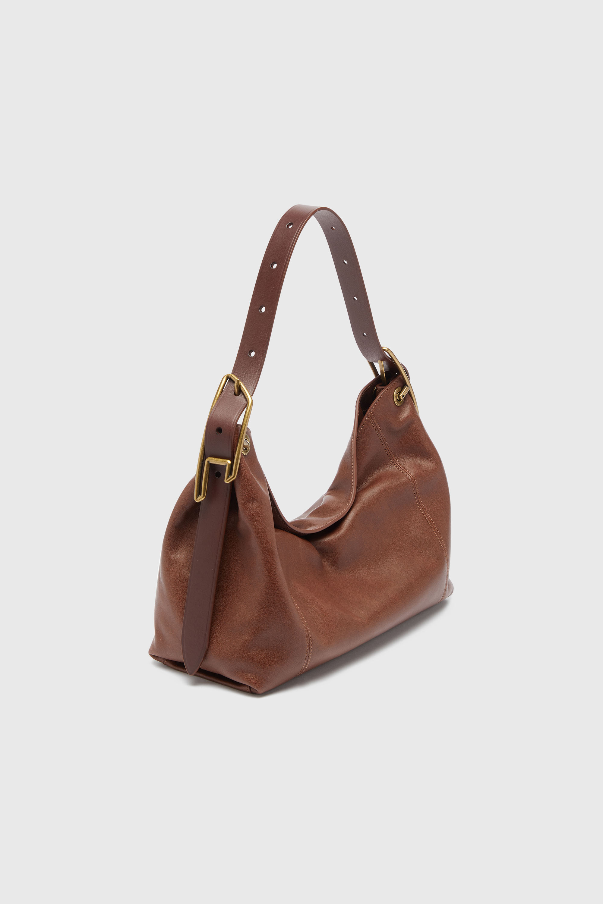 Diesel - D-LINE HOBO S, Woman's D-Line-Shoulder bag in leather in Dark Brown - 1