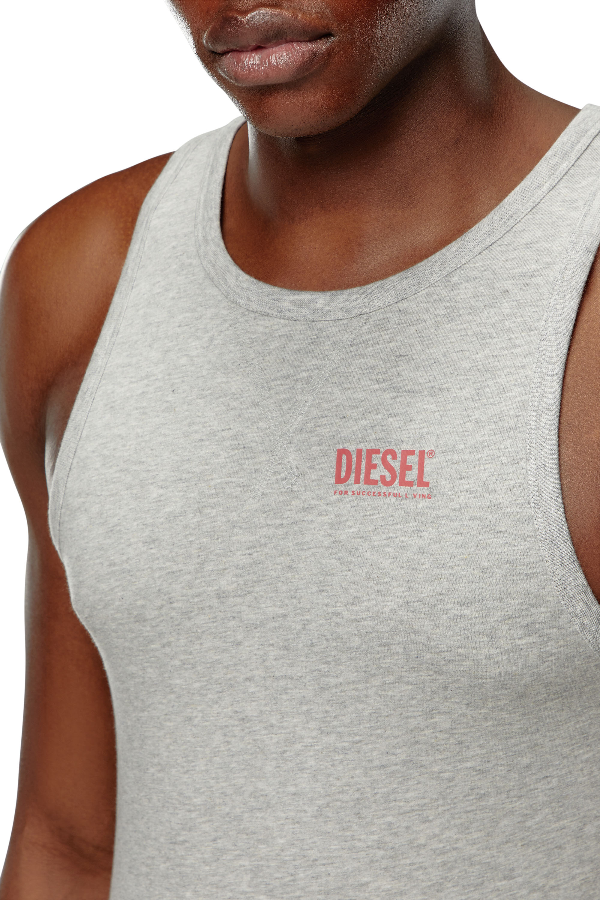Diesel - UMTK-JOHNNY, Man's Tank top with logo print in Grey - 5