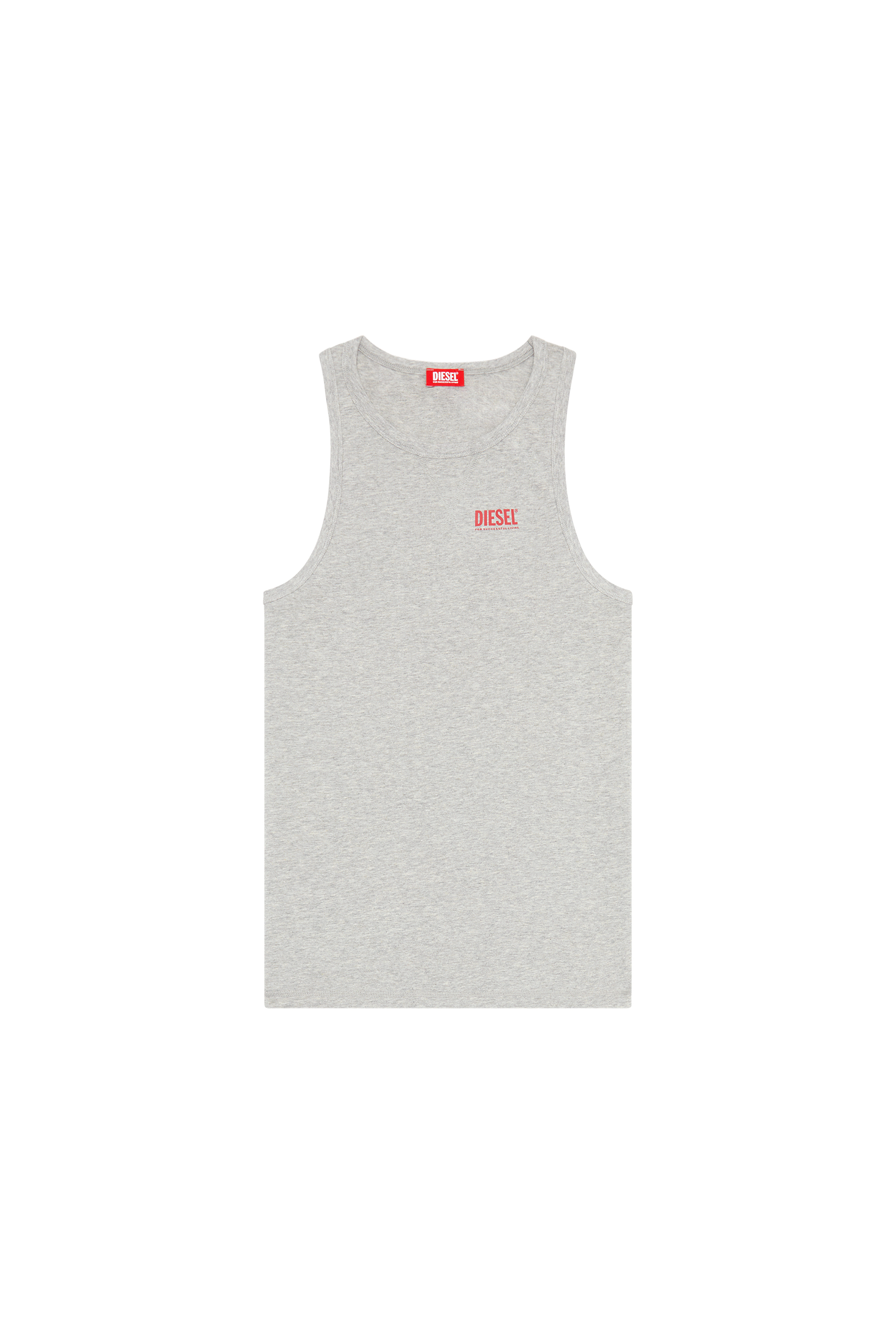 Diesel - UMTK-JOHNNY, Man's Tank top with logo print in Grey - 2