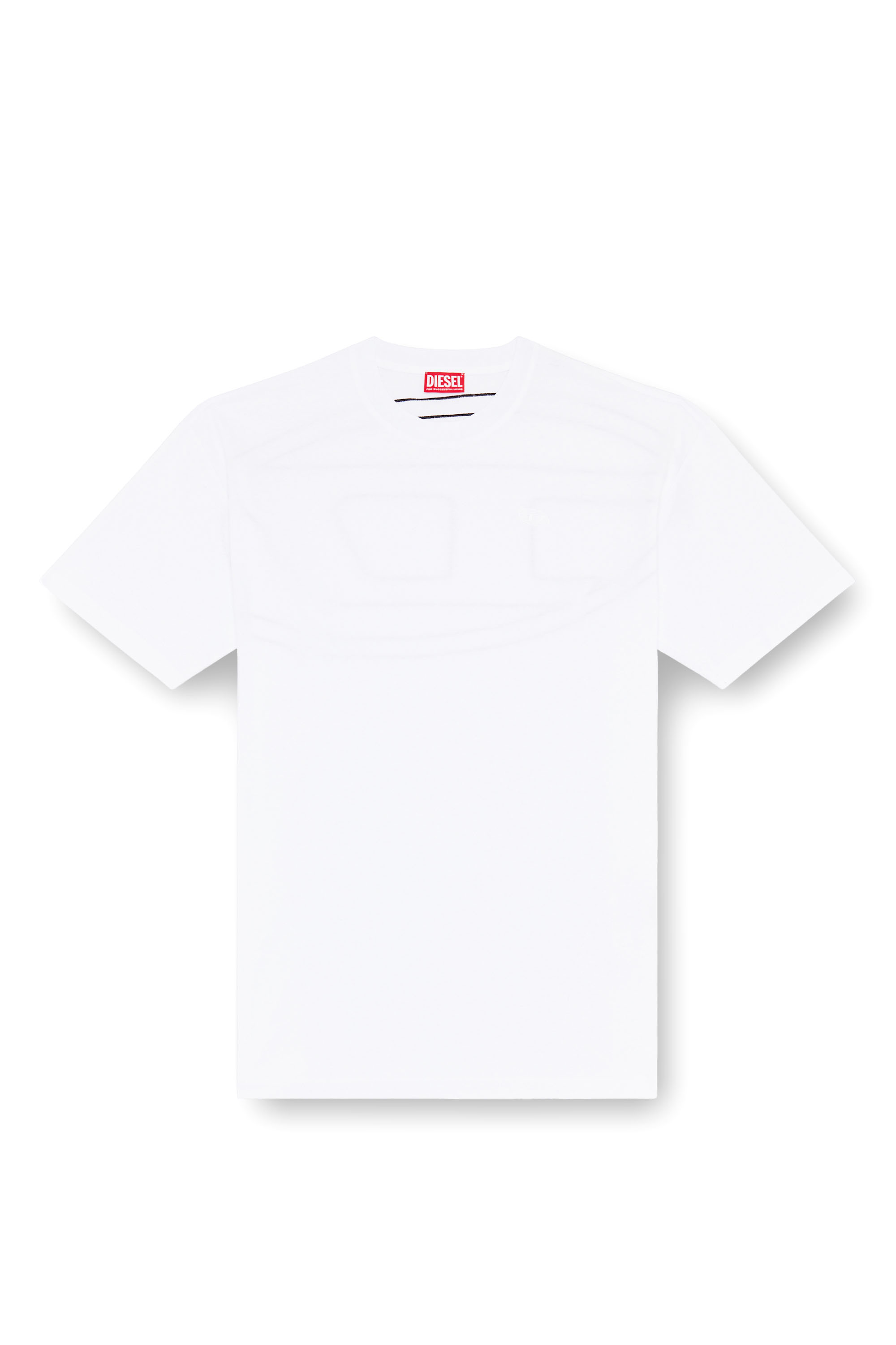 Diesel - T-BOGGY-MEGOVAL-D, Man's T-shirt with maxi oval D embroidery in White - 2