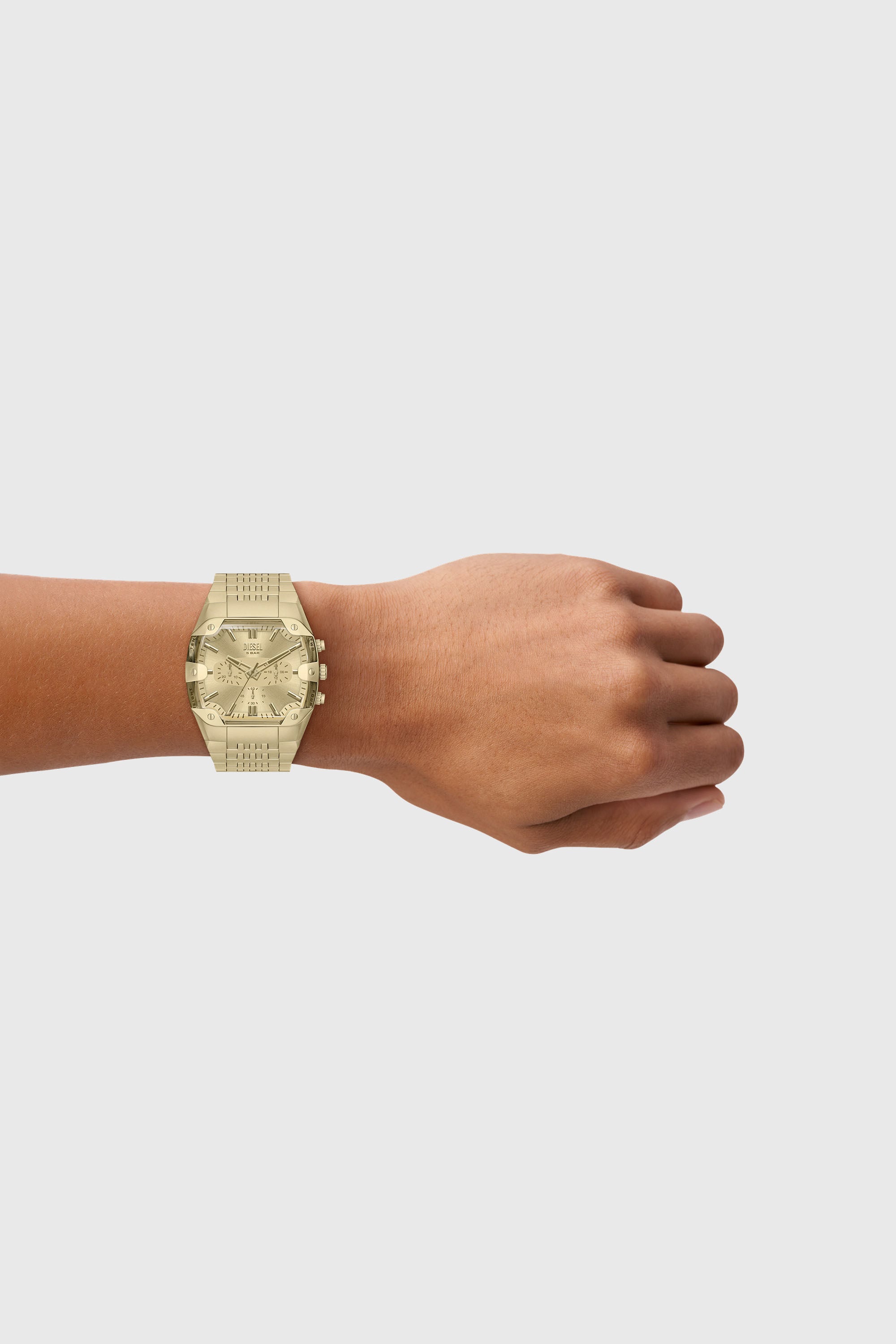 Diesel - DZ4718 WATCH, Man's Spiked Cushion gold-tone stainless steel watch in Gold - 2
