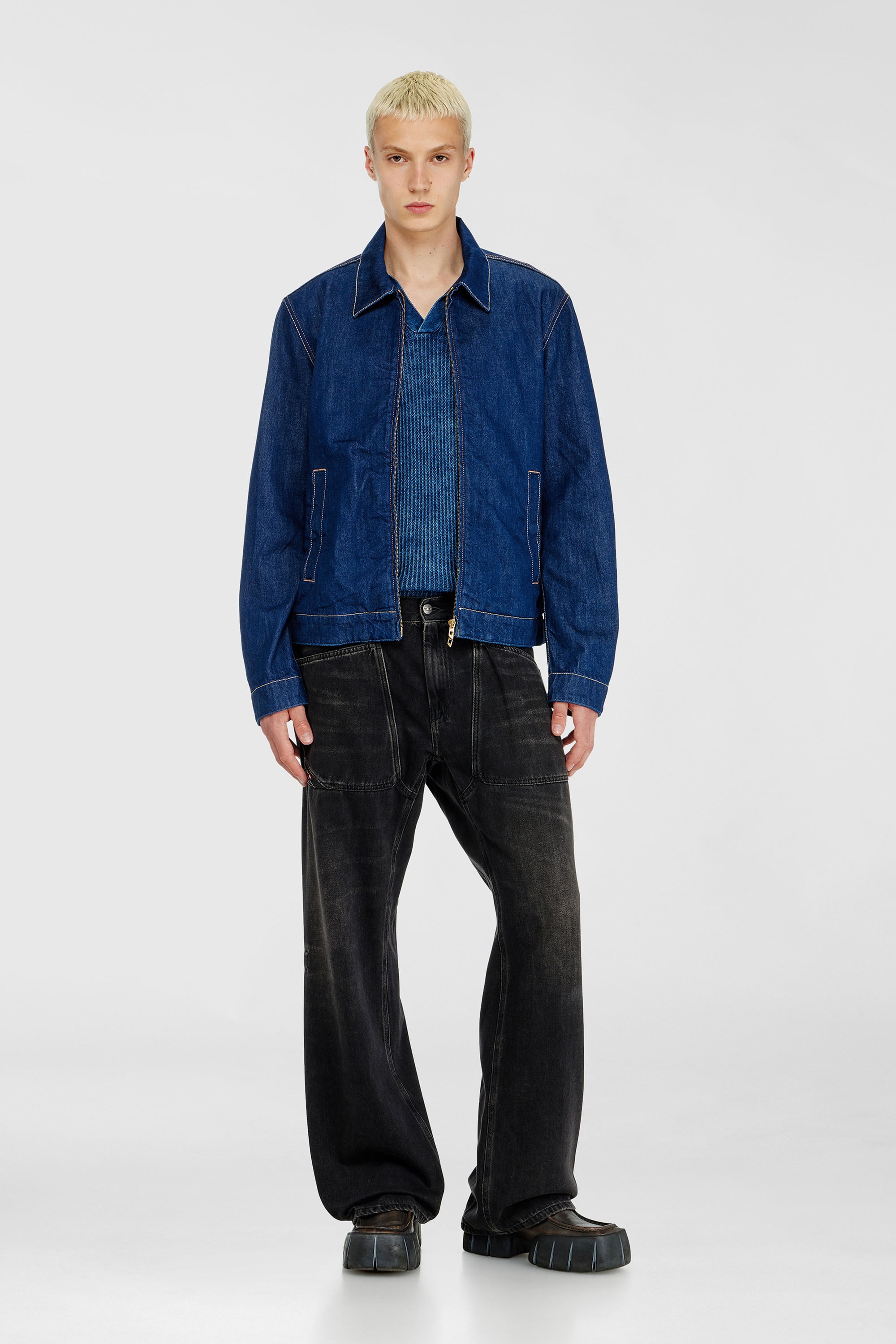 Diesel - Man's Relaxed Jeans D-Zeta 09J96, Black/Dark grey - 1