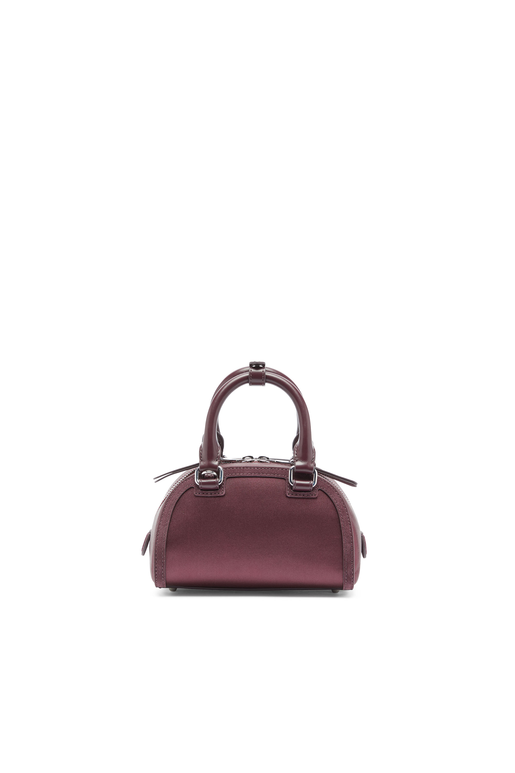 Diesel - 1DR DOME CROSSBODY, Woman's 1DR Dome - Small bowling bag in satin and suede in Burgundy - 2