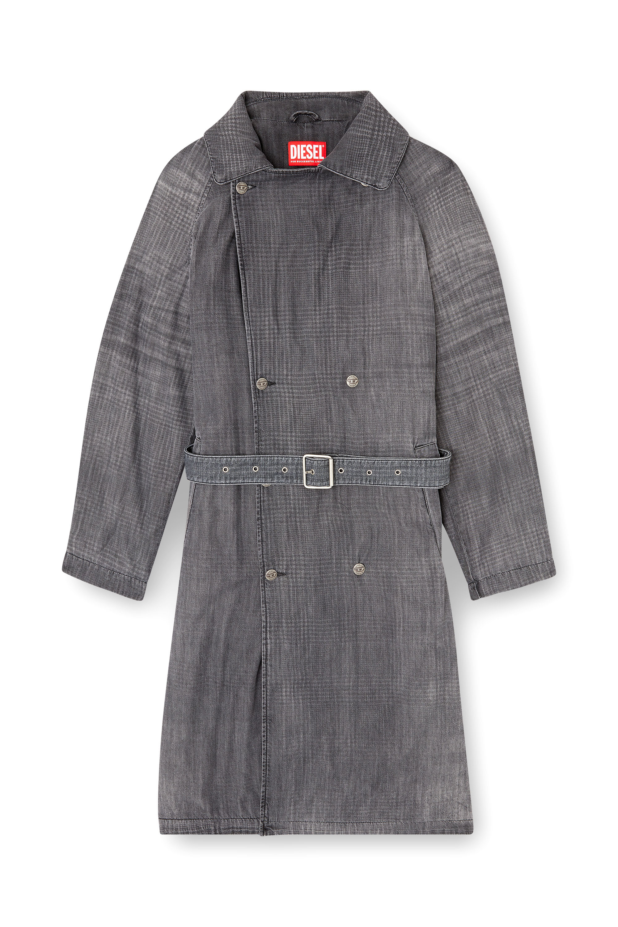 Diesel - D-MATTHEW-S, Unisex's Trench coat in patterned denim in Grey - 3