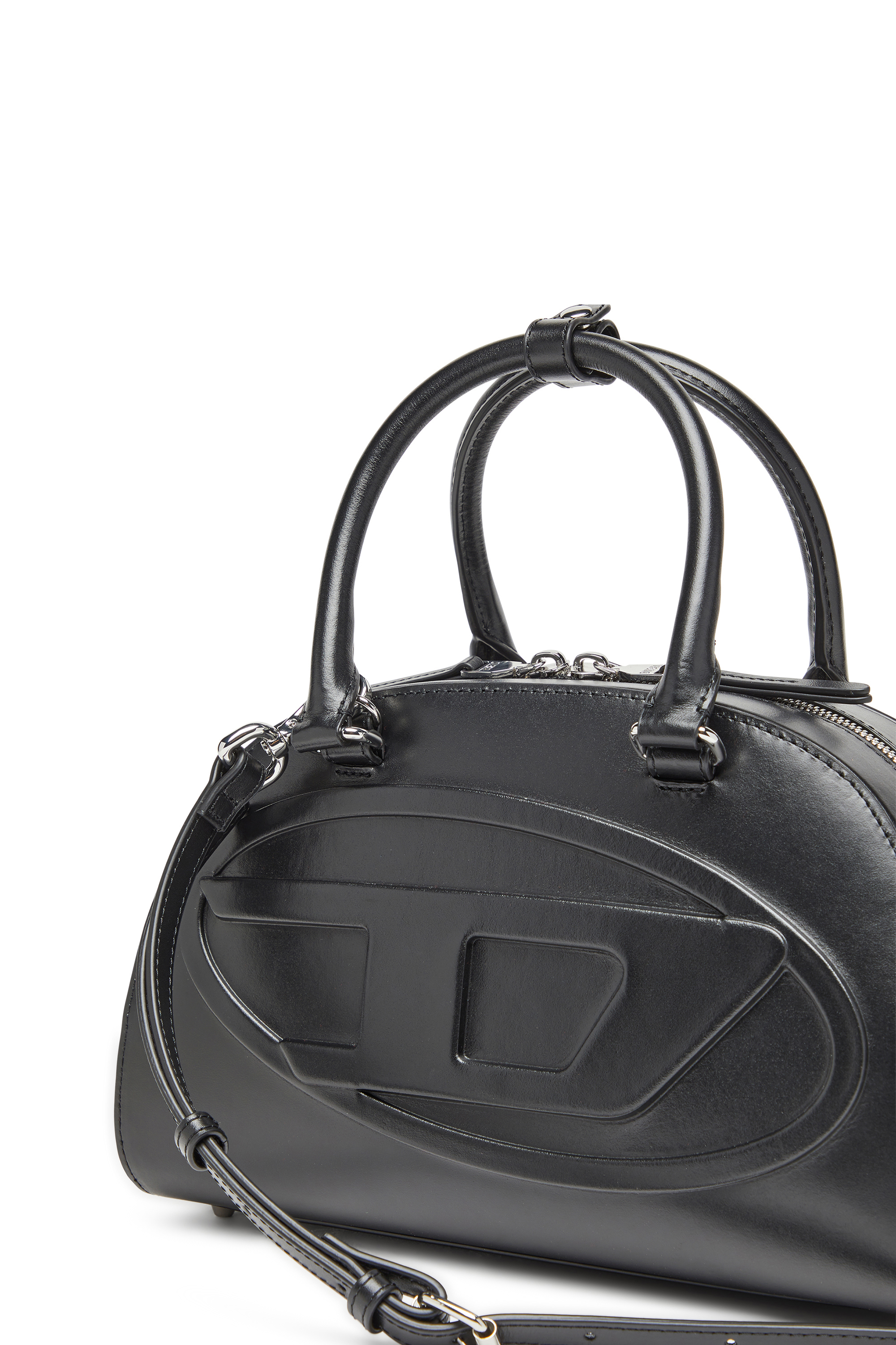 Diesel - 1DR DOME TOP HANDLE, Woman's 1DR Dome-Leather bowling bag in Black - 5