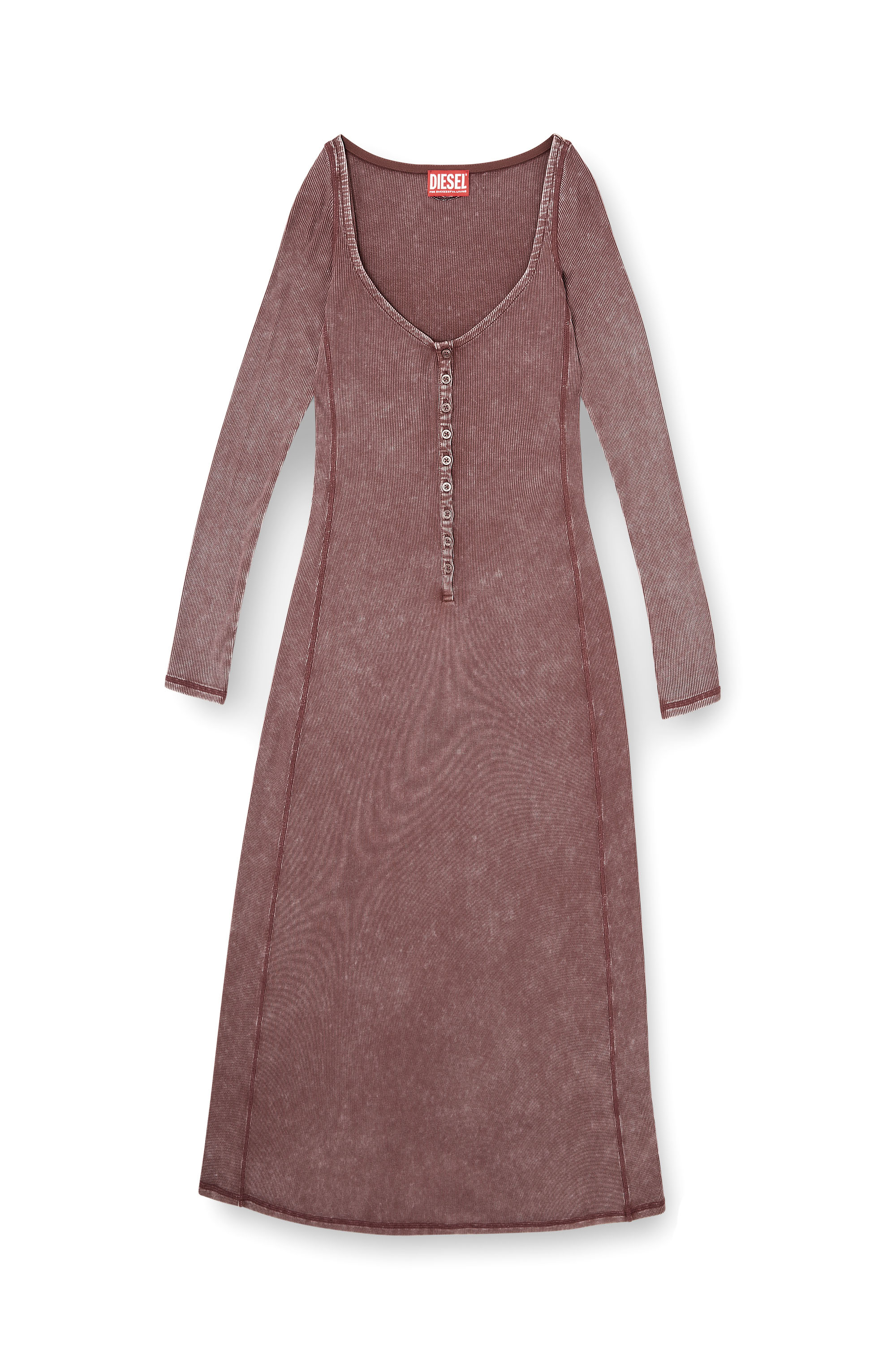 Diesel - D-LEY, Woman's Midi dress in faded ribbed jersey in null - 3