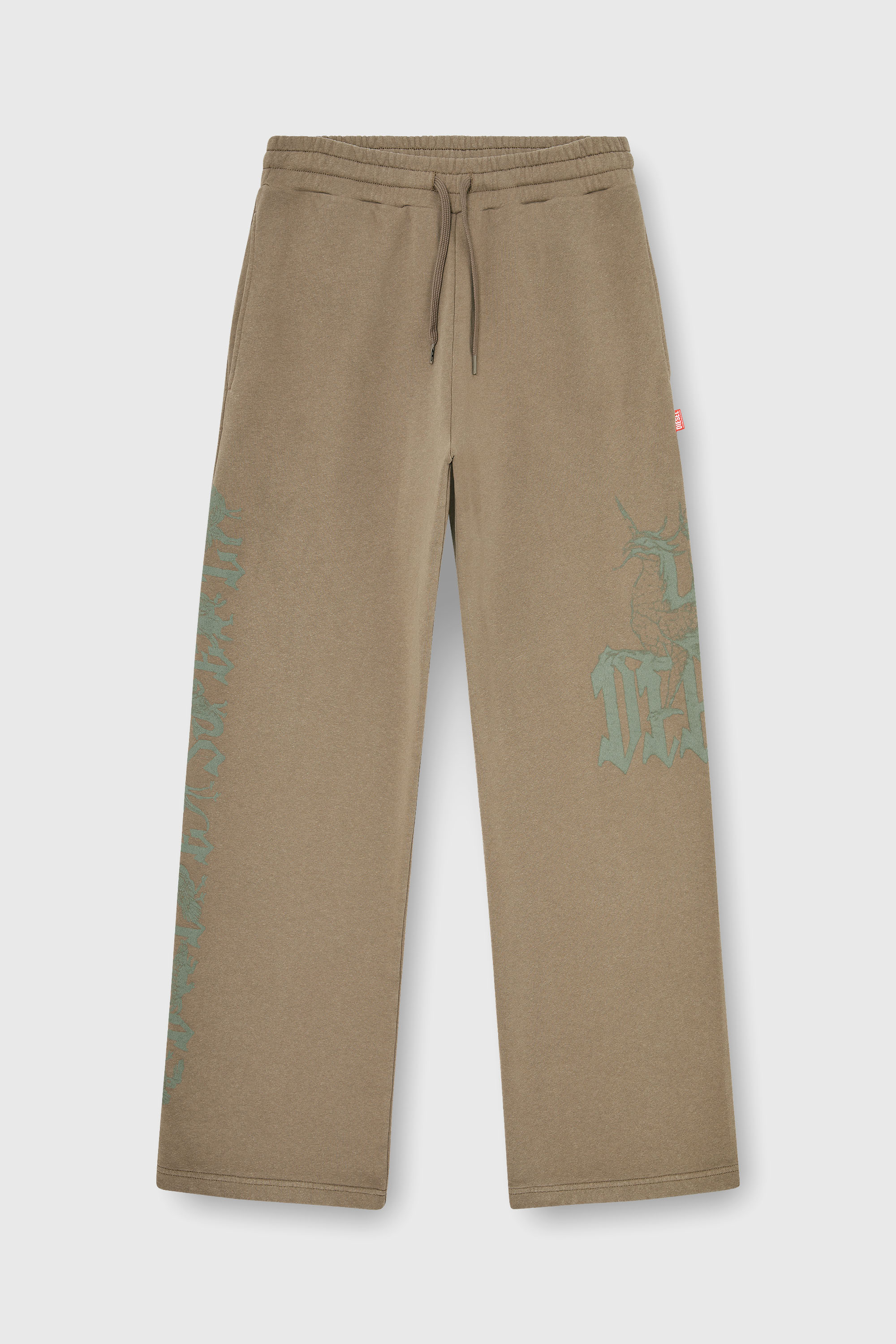 Diesel - P-GRO, Man's Treated pants with logo print in Brown - 2